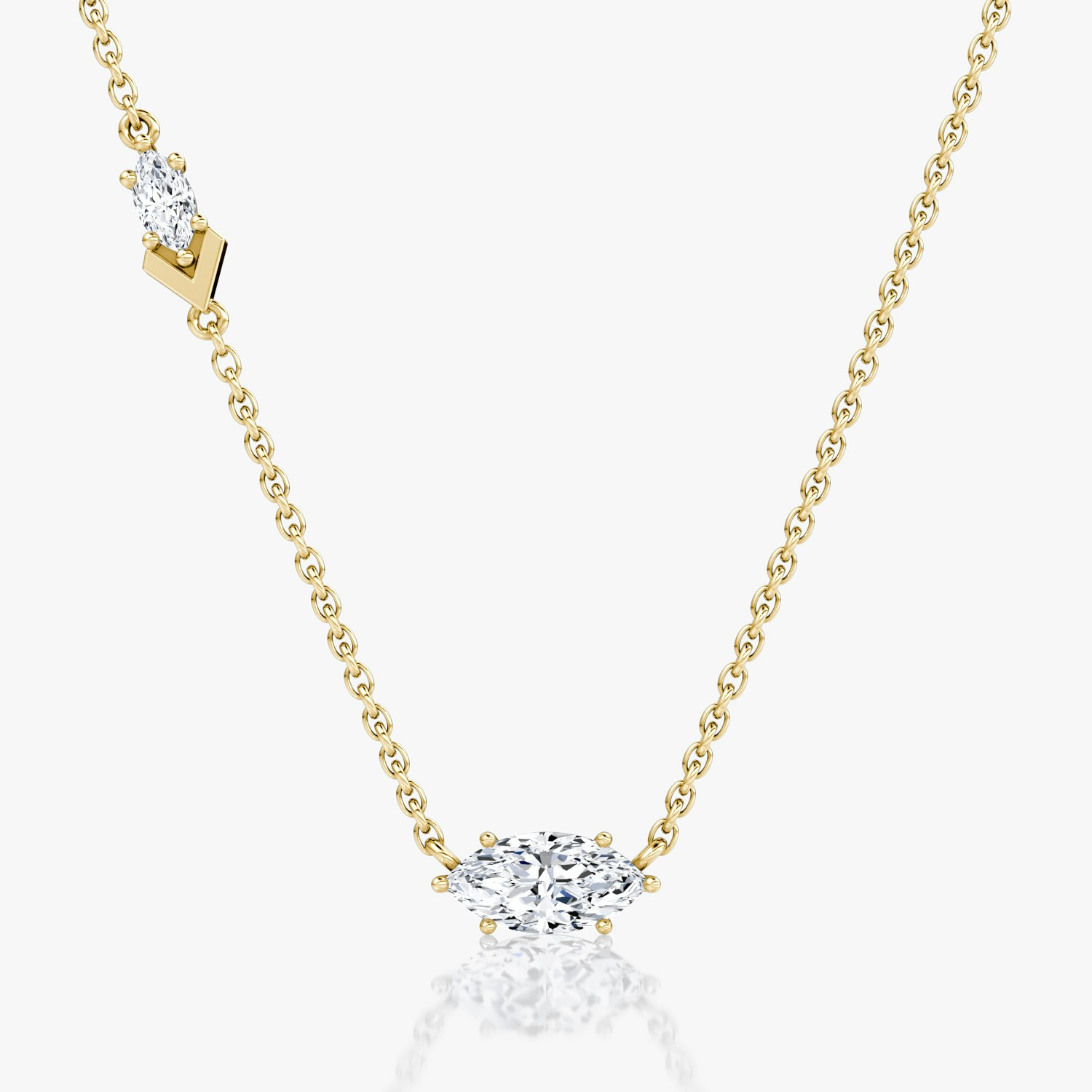 VRAI Toi et Moi Echo Marquise Necklaces | 14k Yellow Gold