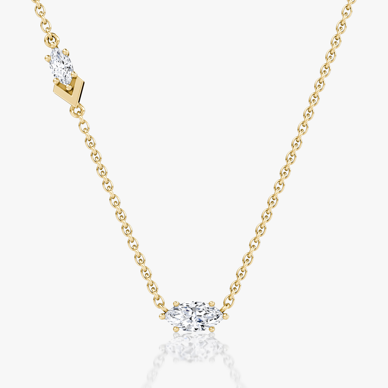 VRAI Toi et Moi Echo Marquise Necklaces | 14k Yellow Gold