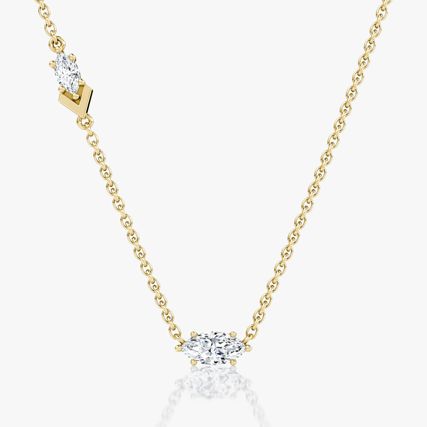 VRAI Toi et Moi Echo Marquise Necklaces | 14k Yellow Gold
