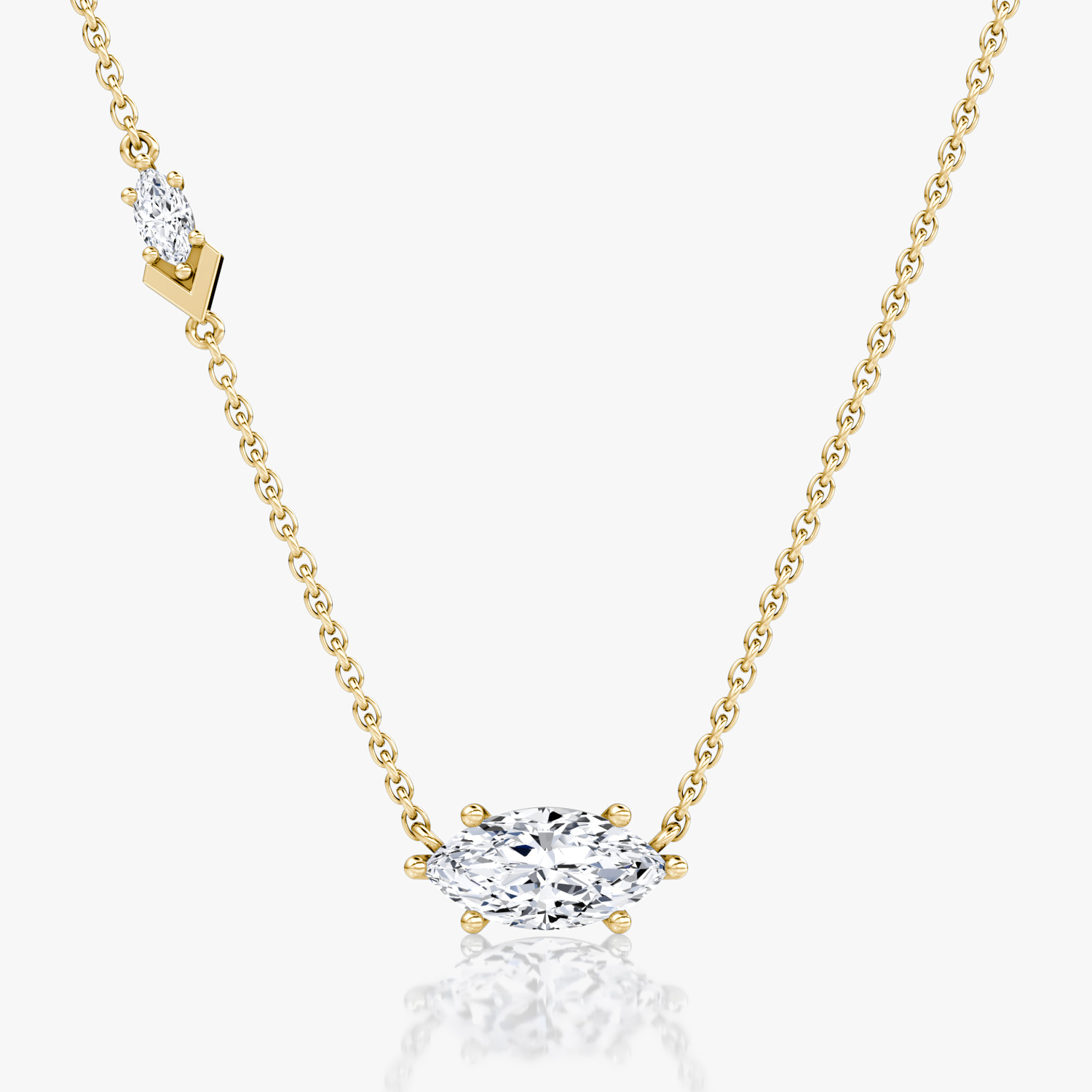 VRAI Toi et Moi Echo Marquise Necklaces | 14k Yellow Gold
