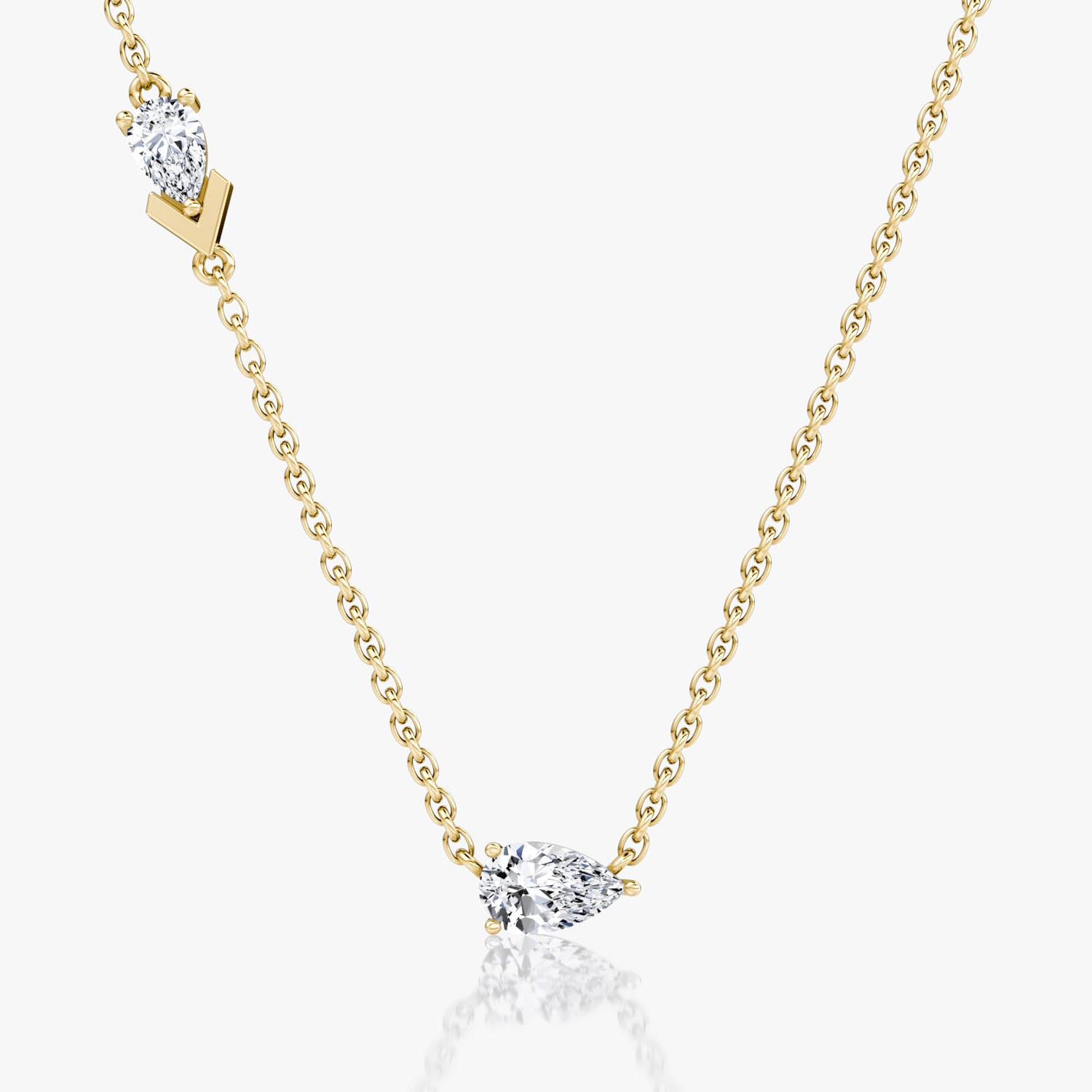 VRAI Toi et Moi Echo Pear Necklaces | 14k Yellow Gold