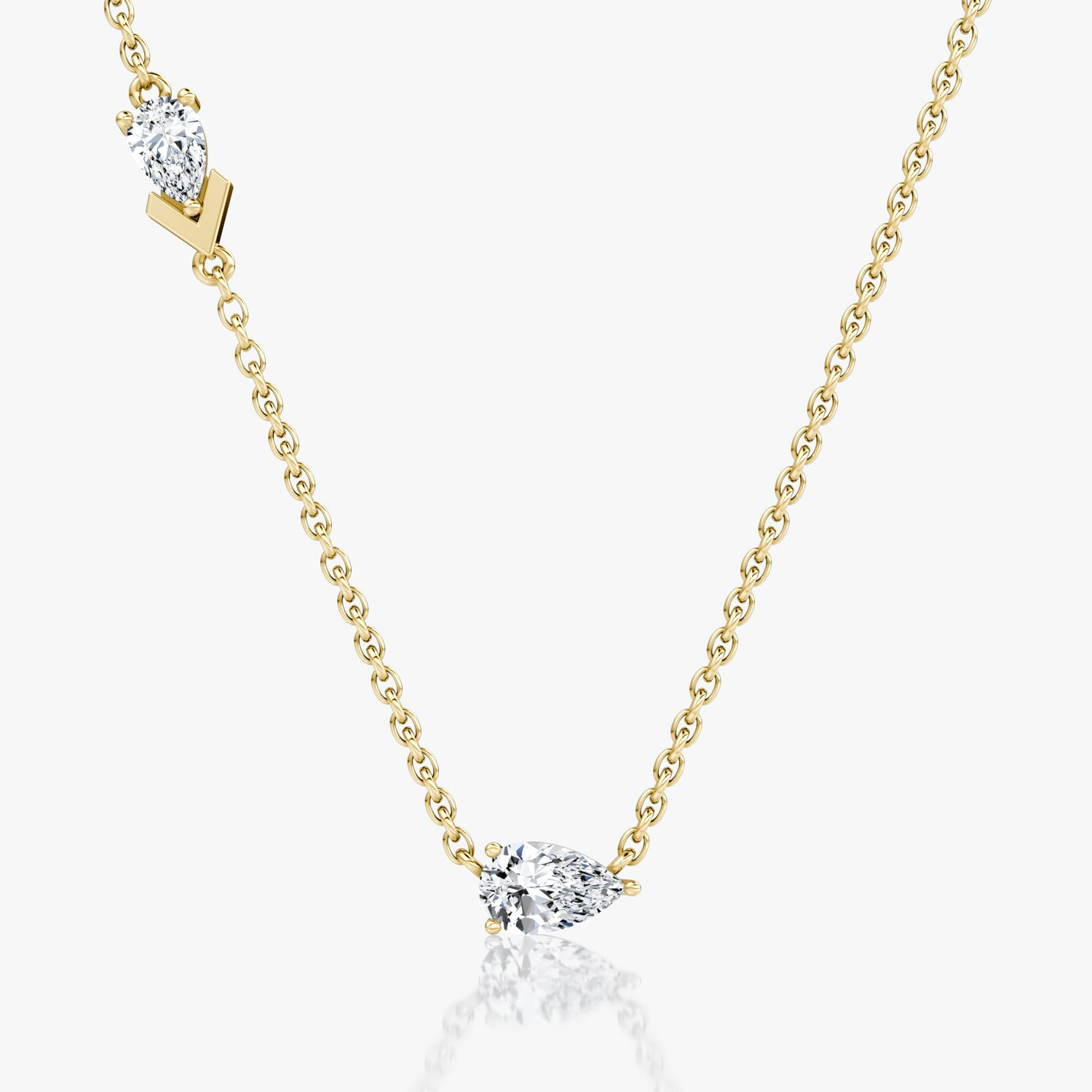 VRAI Toi et Moi Echo Pear Necklaces | 14k Yellow Gold