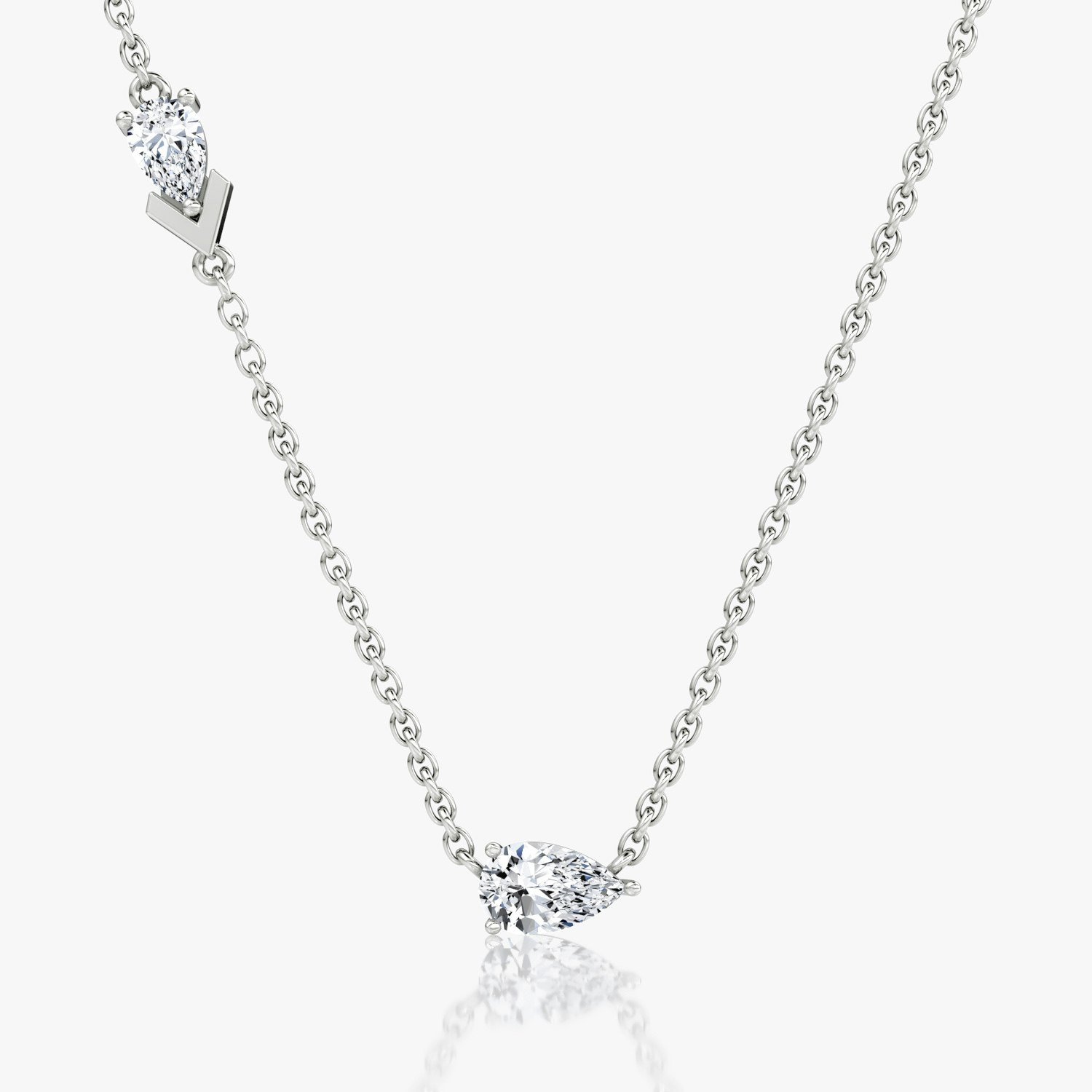 VRAI Toi et Moi Echo Pear Necklaces | 14k White Gold