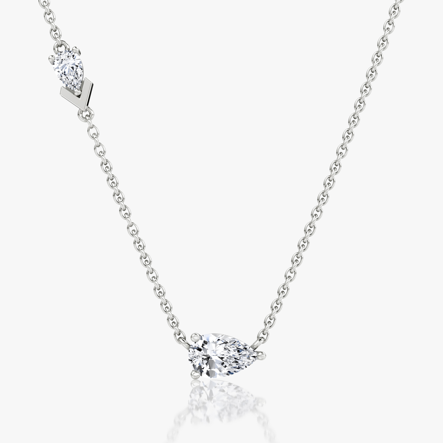 VRAI Toi et Moi Echo Pear Necklaces | 14k White Gold