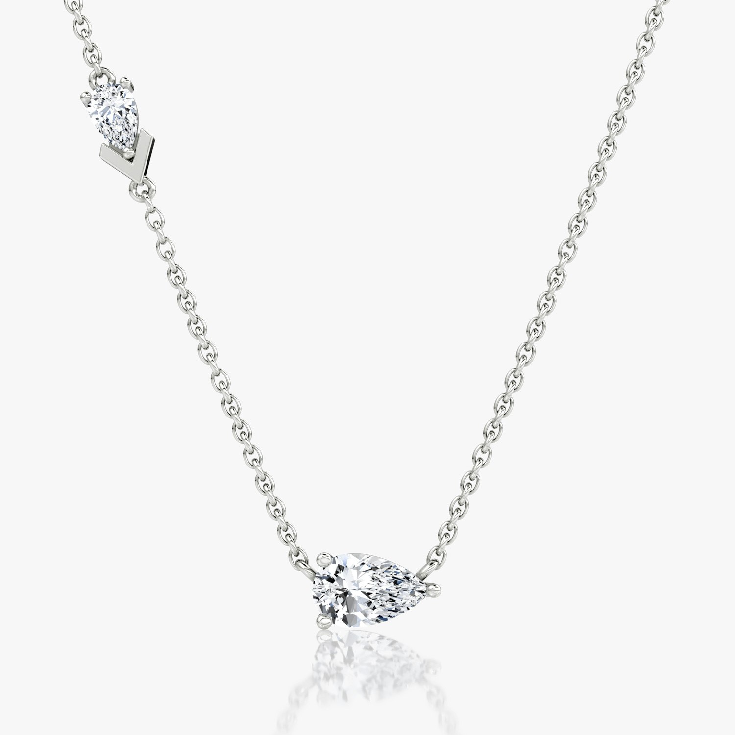VRAI Toi et Moi Echo Pear Necklaces | 14k White Gold