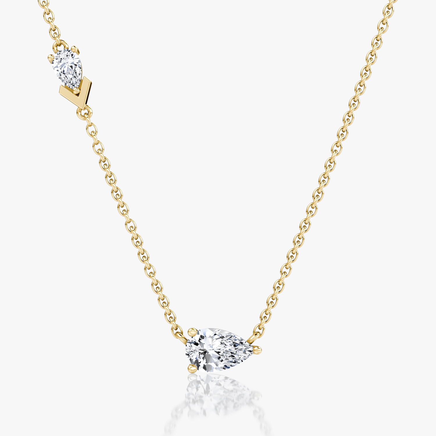 VRAI Toi et Moi Echo Pear Necklaces | 14k Yellow Gold