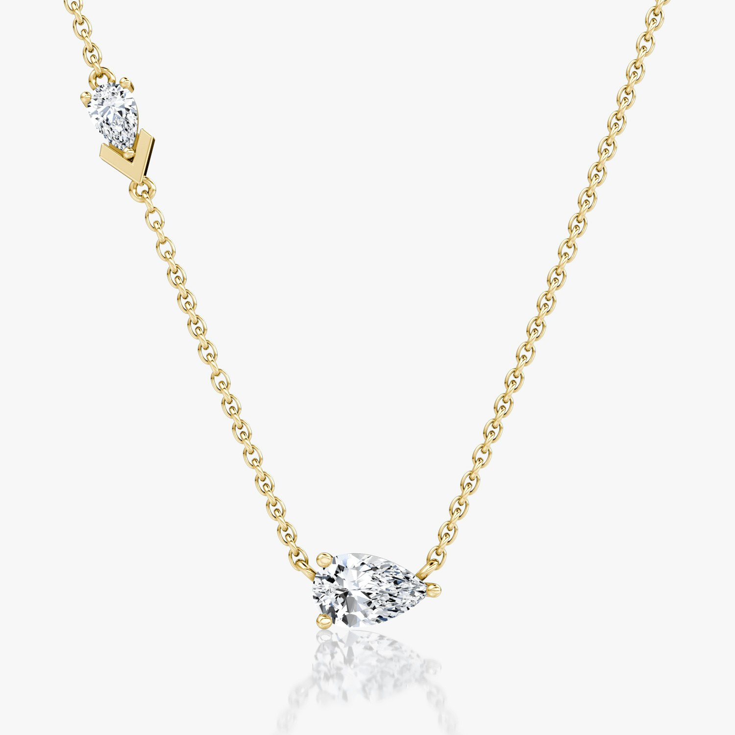 VRAI Toi et Moi Echo Pear Necklaces | 14k Yellow Gold