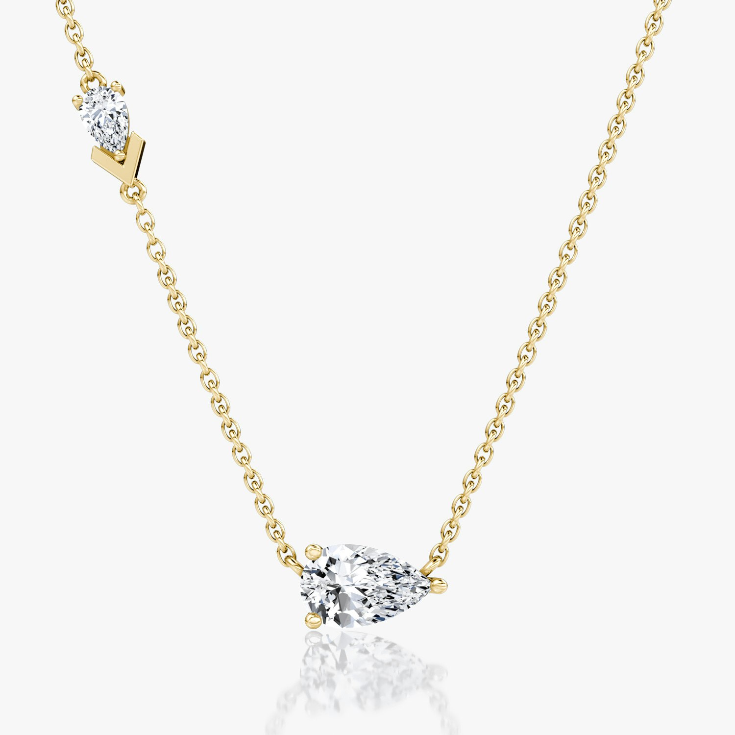 VRAI Toi et Moi Echo Pear Necklaces | 14k Yellow Gold
