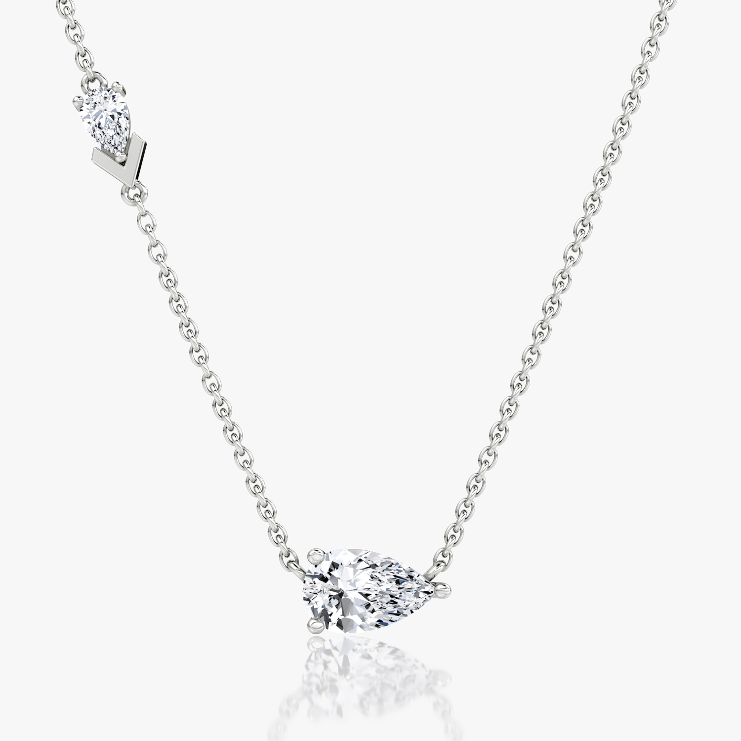 VRAI Toi et Moi Echo Pear Necklaces | 14k White Gold