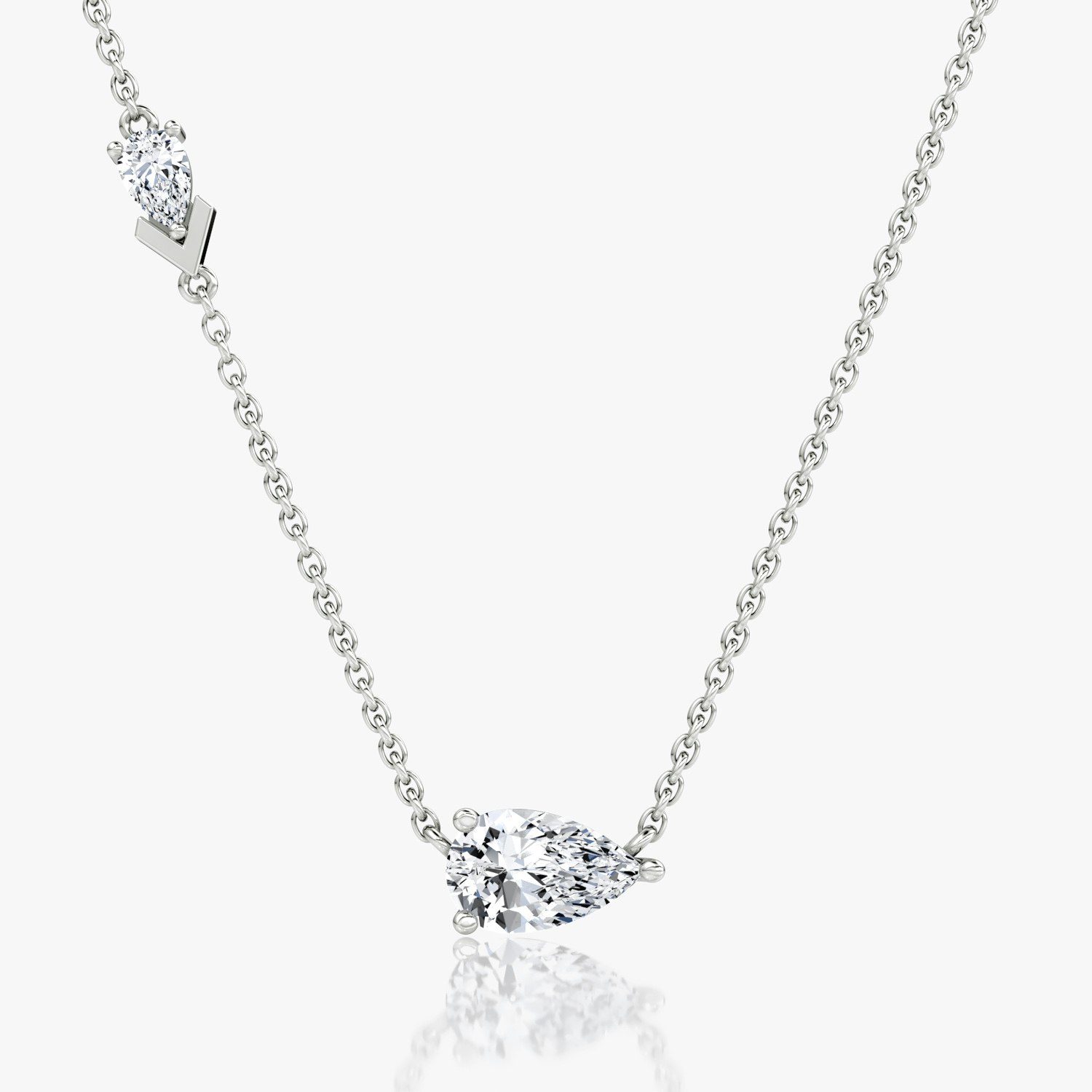VRAI Toi et Moi Echo Pear Necklaces | 14k White Gold