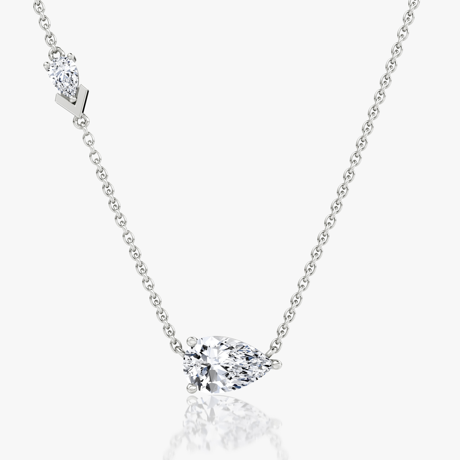 VRAI Toi et Moi Echo Pear Necklaces | 14k White Gold