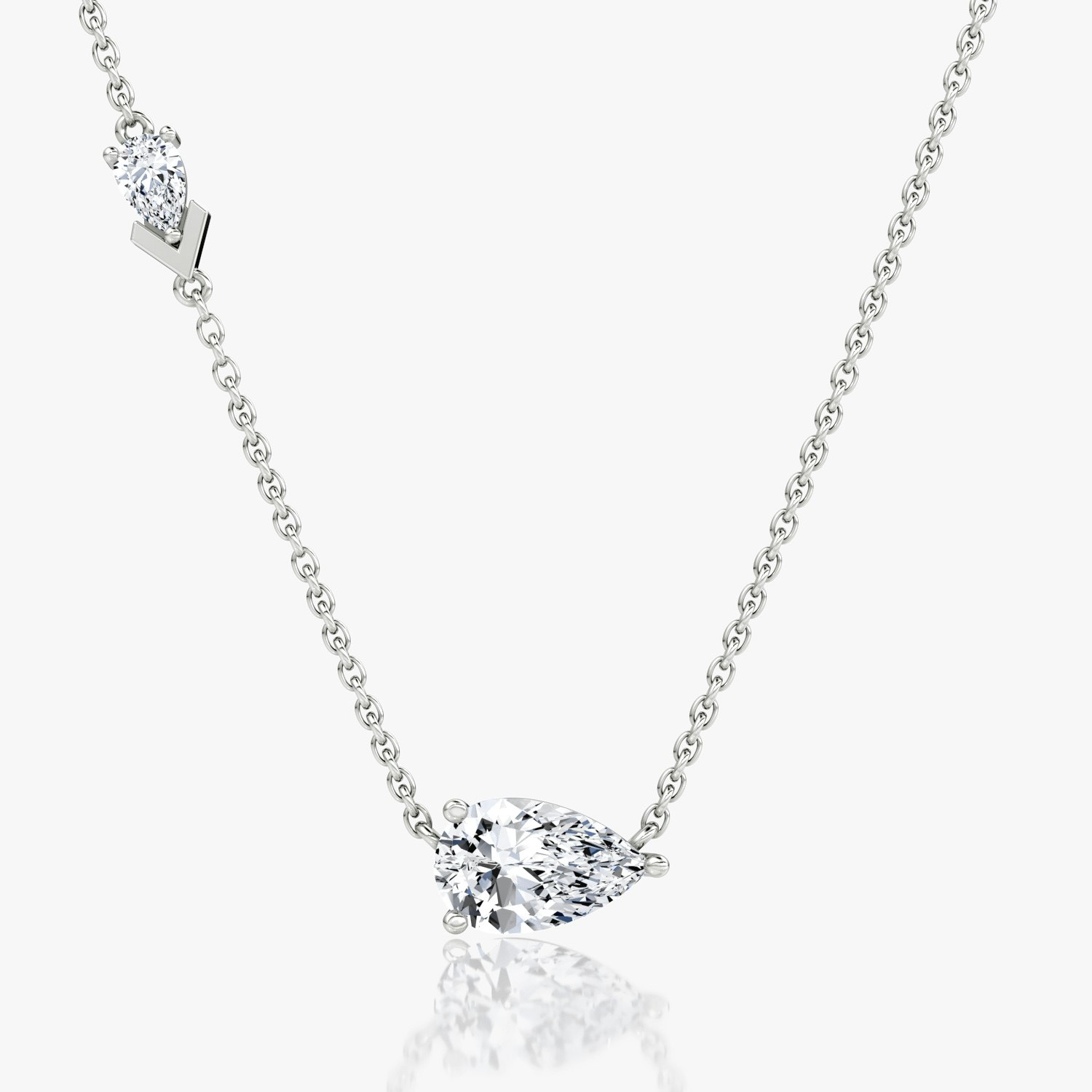 VRAI Toi et Moi Echo Pear Necklaces | 14k White Gold
