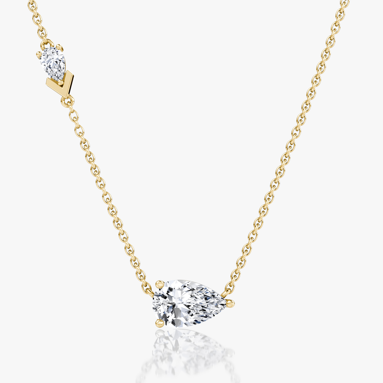 VRAI Toi et Moi Echo Pear Necklaces | 14k Yellow Gold