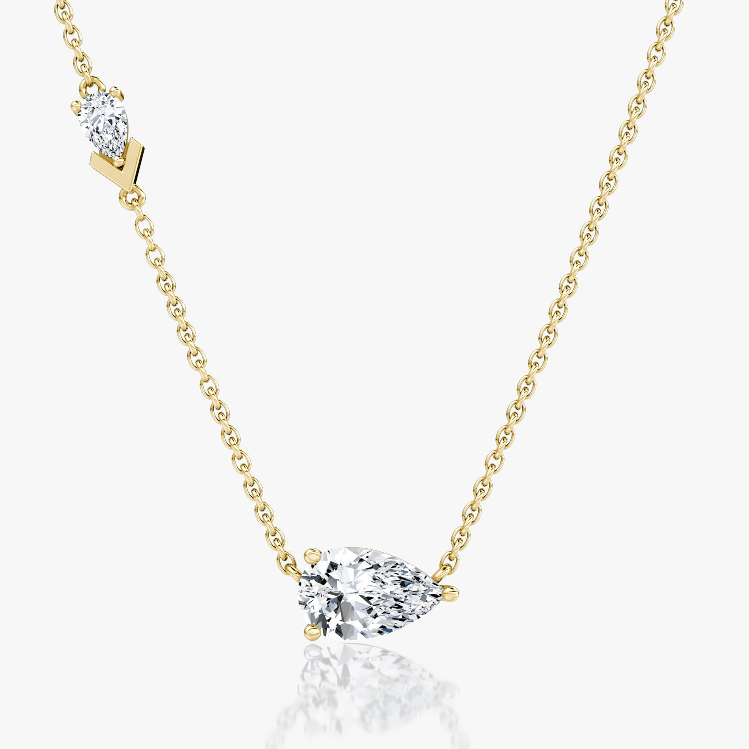 VRAI Toi et Moi Echo Pear Necklaces | 14k Yellow Gold