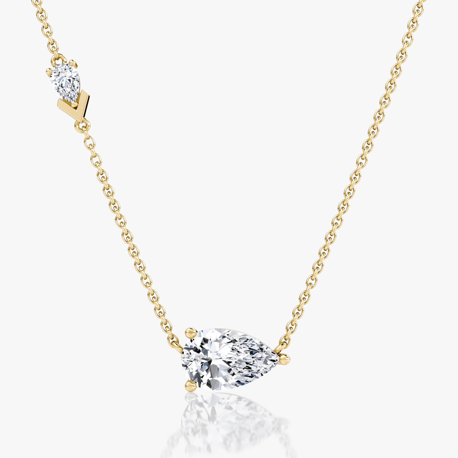 VRAI Toi et Moi Echo Pear Necklaces | 14k Yellow Gold