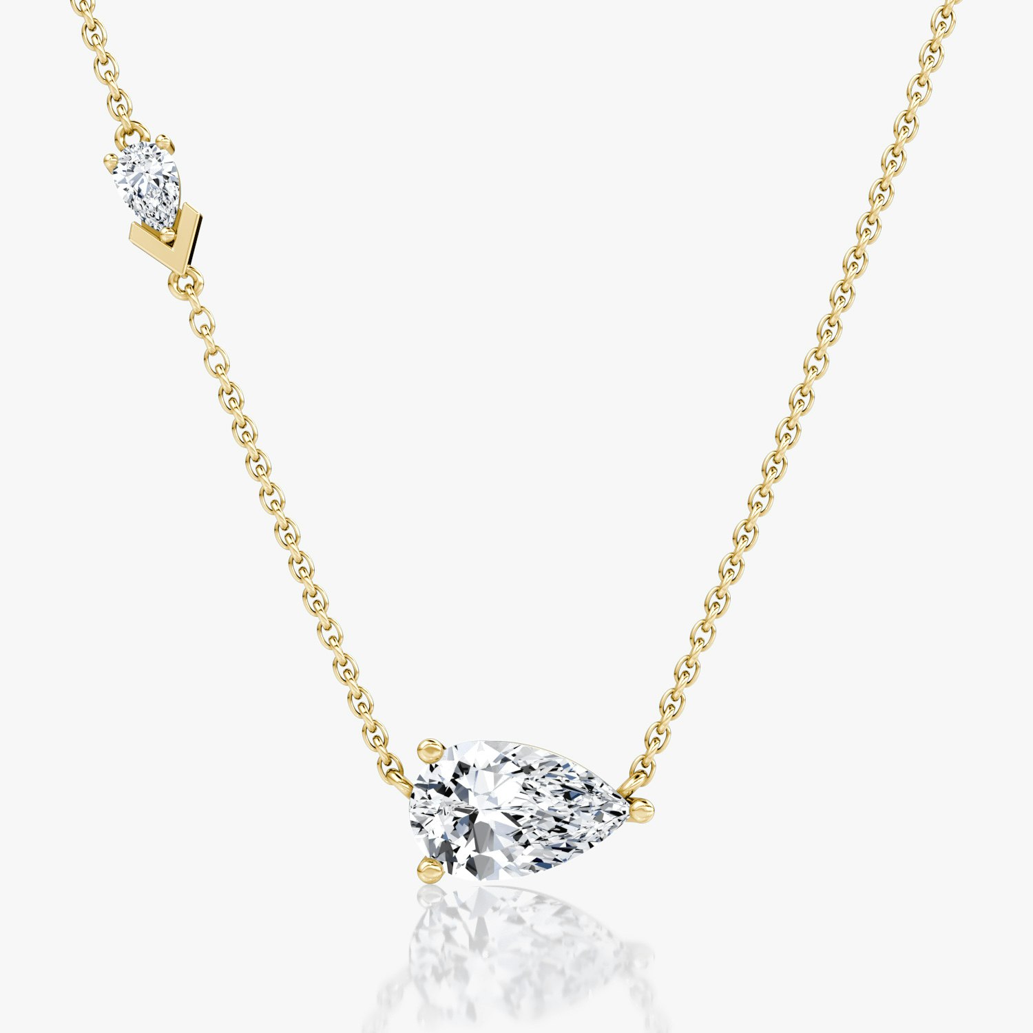 VRAI Toi et Moi Echo Pear Necklaces | 14k Yellow Gold