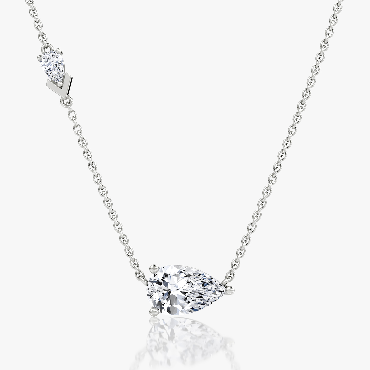 VRAI Toi et Moi Echo Pear Necklaces | 14k White Gold