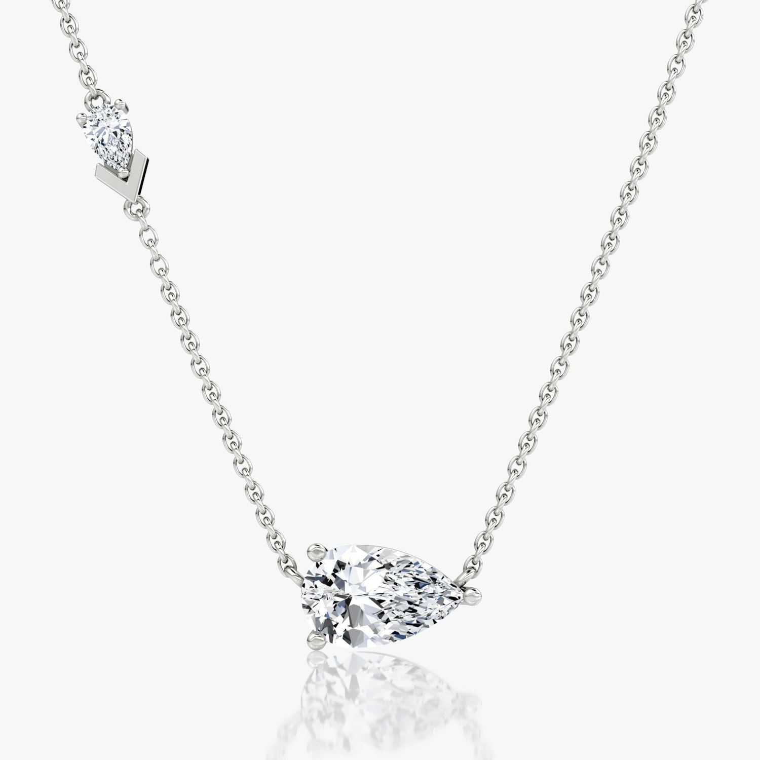 VRAI Toi et Moi Echo Pear Necklaces | 14k White Gold