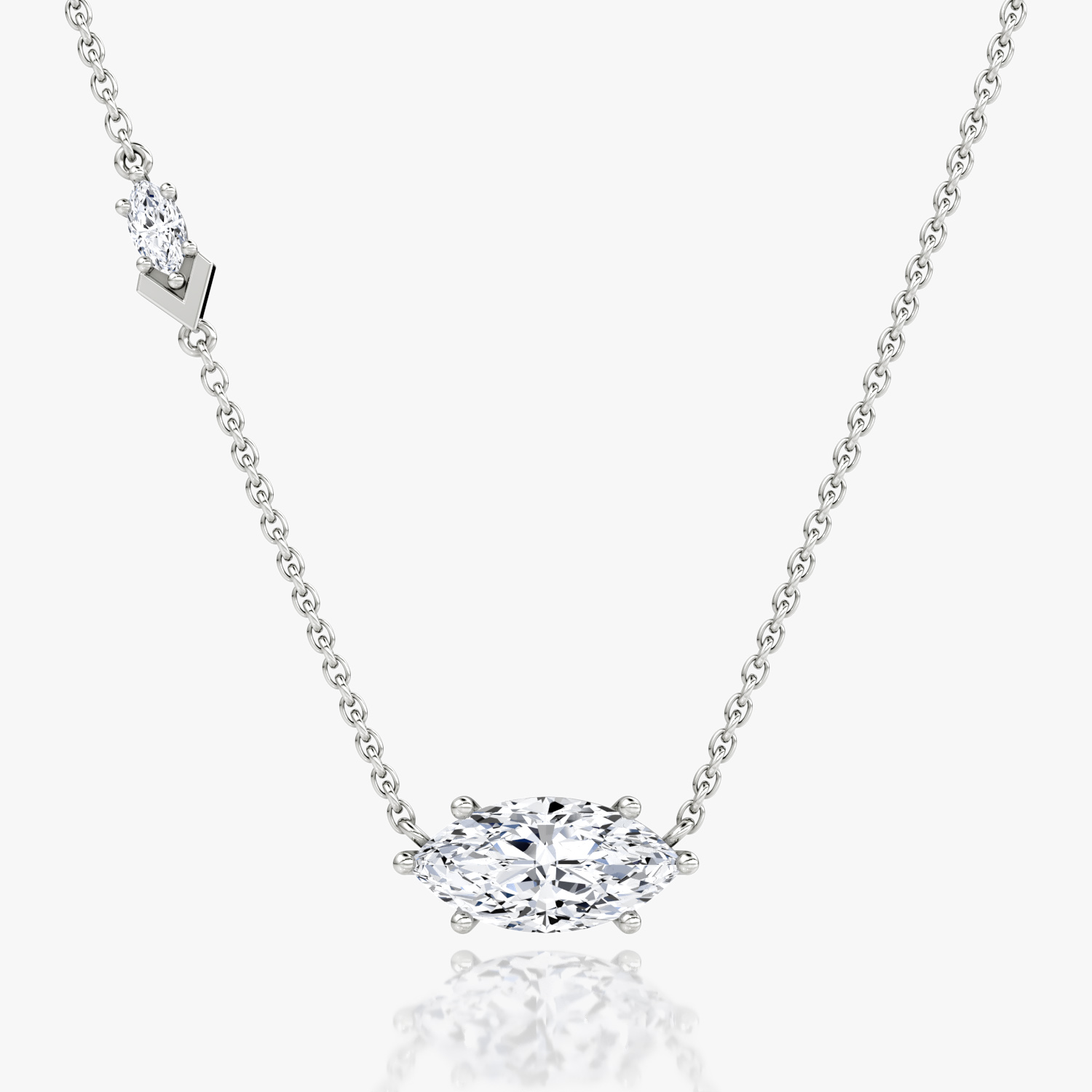VRAI Toi et Moi Echo Marquise Necklaces | 14k White Gold