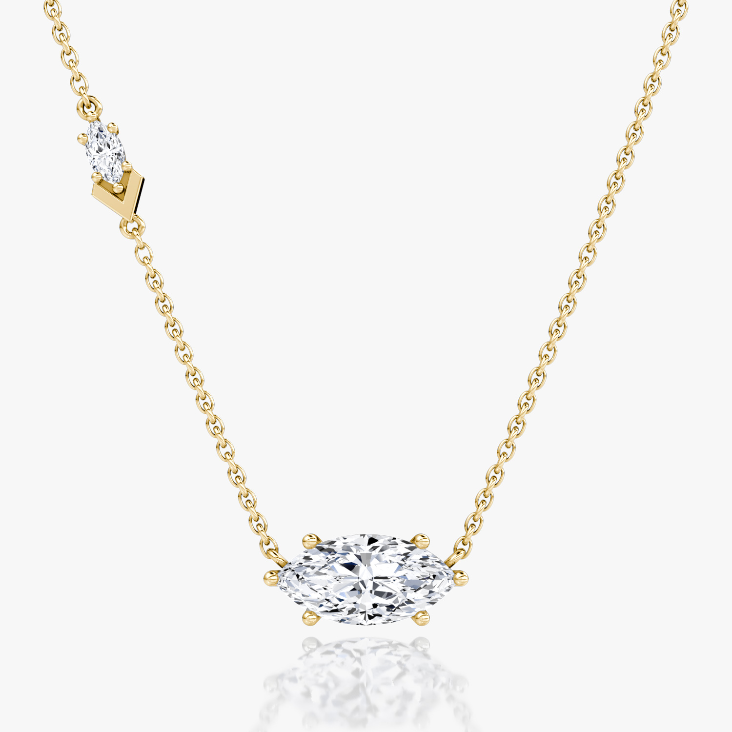 VRAI Toi et Moi Echo Marquise Necklaces | 14k Yellow Gold