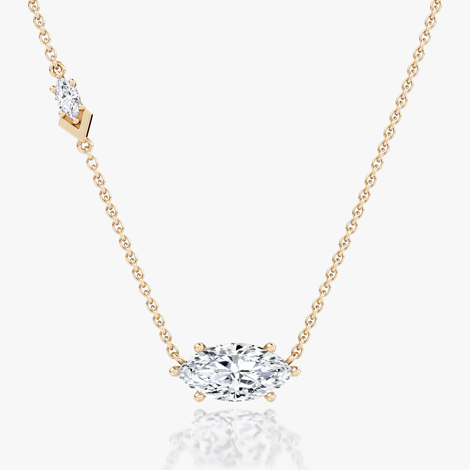 VRAI Toi et Moi Echo Marquise Necklaces | 14k Rose Gold