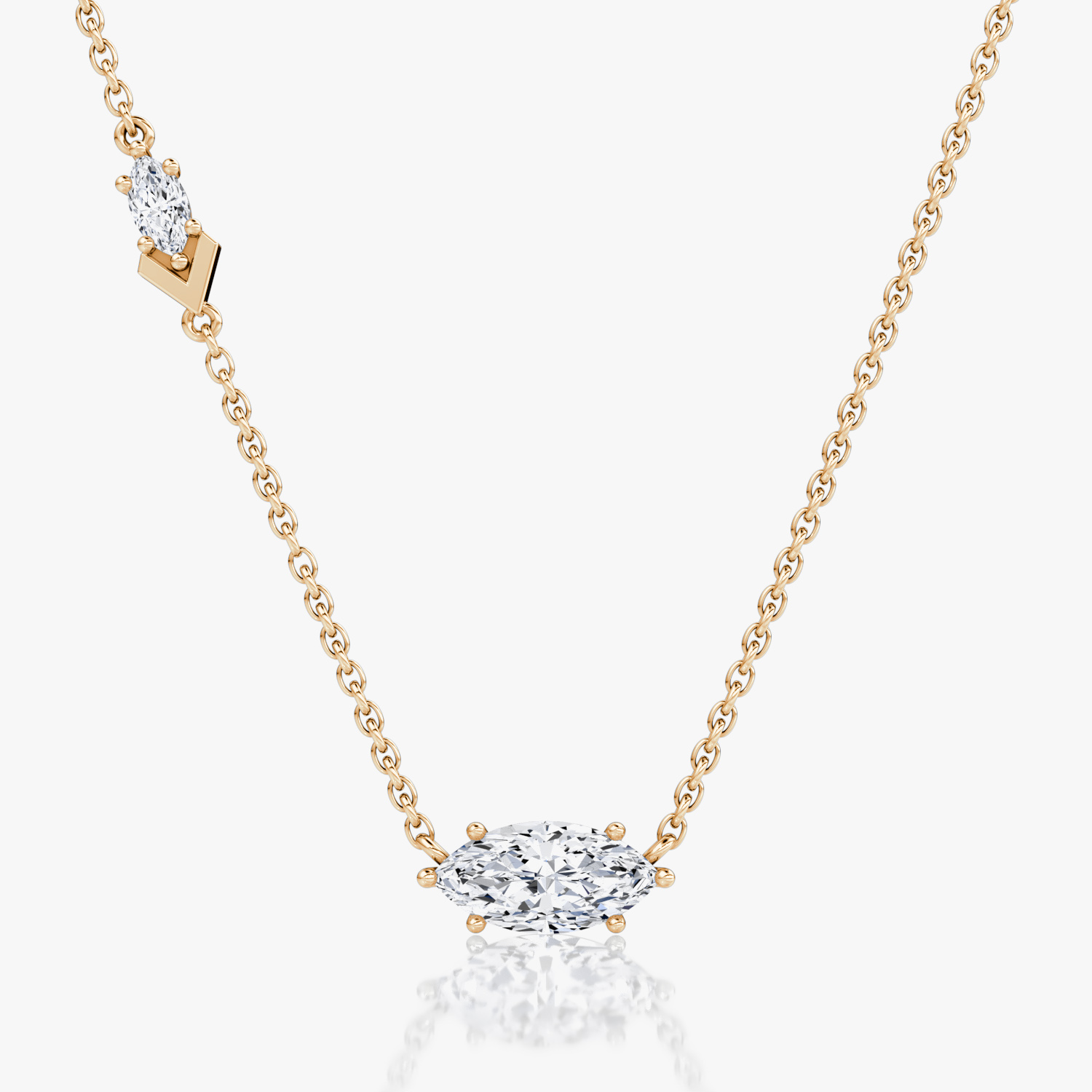 VRAI Toi et Moi Echo Marquise Necklaces | 14k Rose Gold