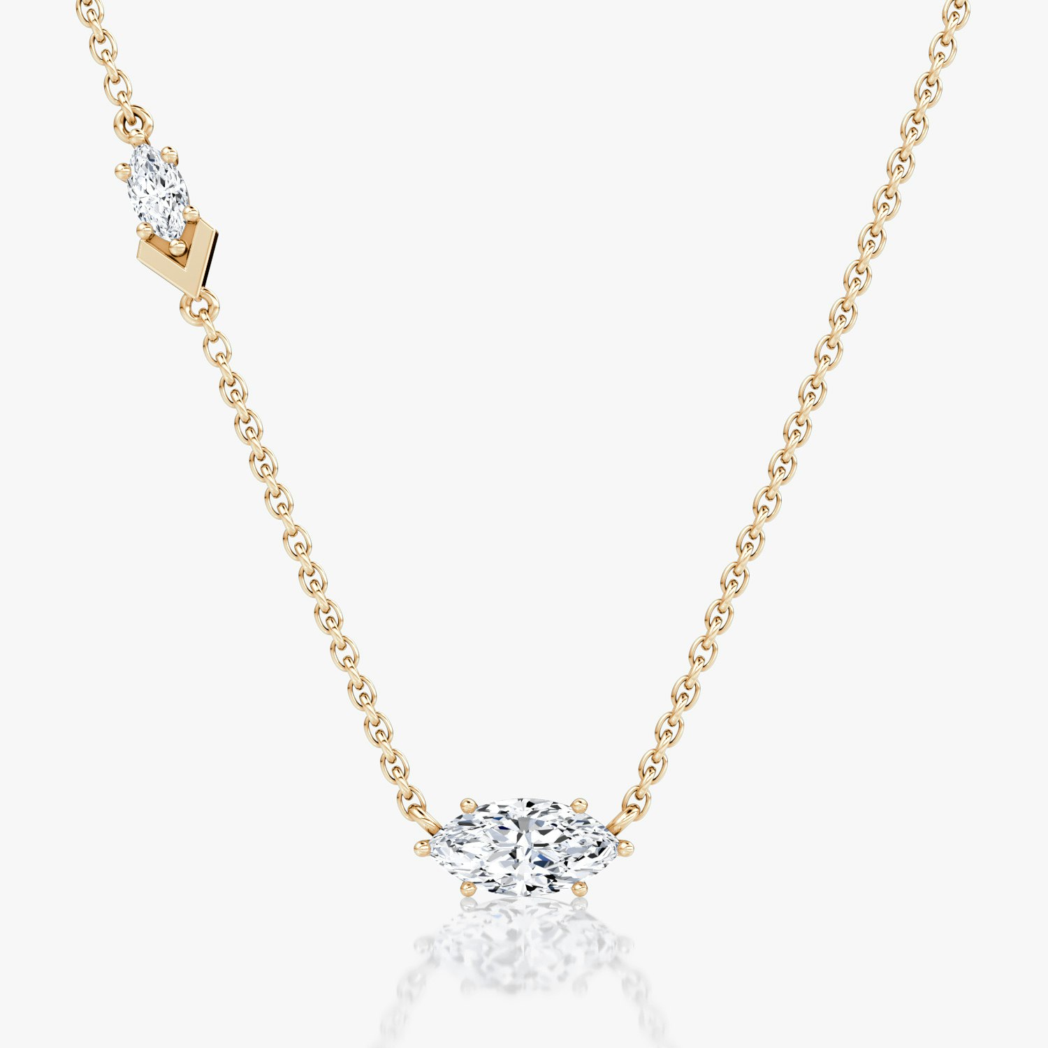 VRAI Toi et Moi Echo Marquise Necklaces | 14k Rose Gold