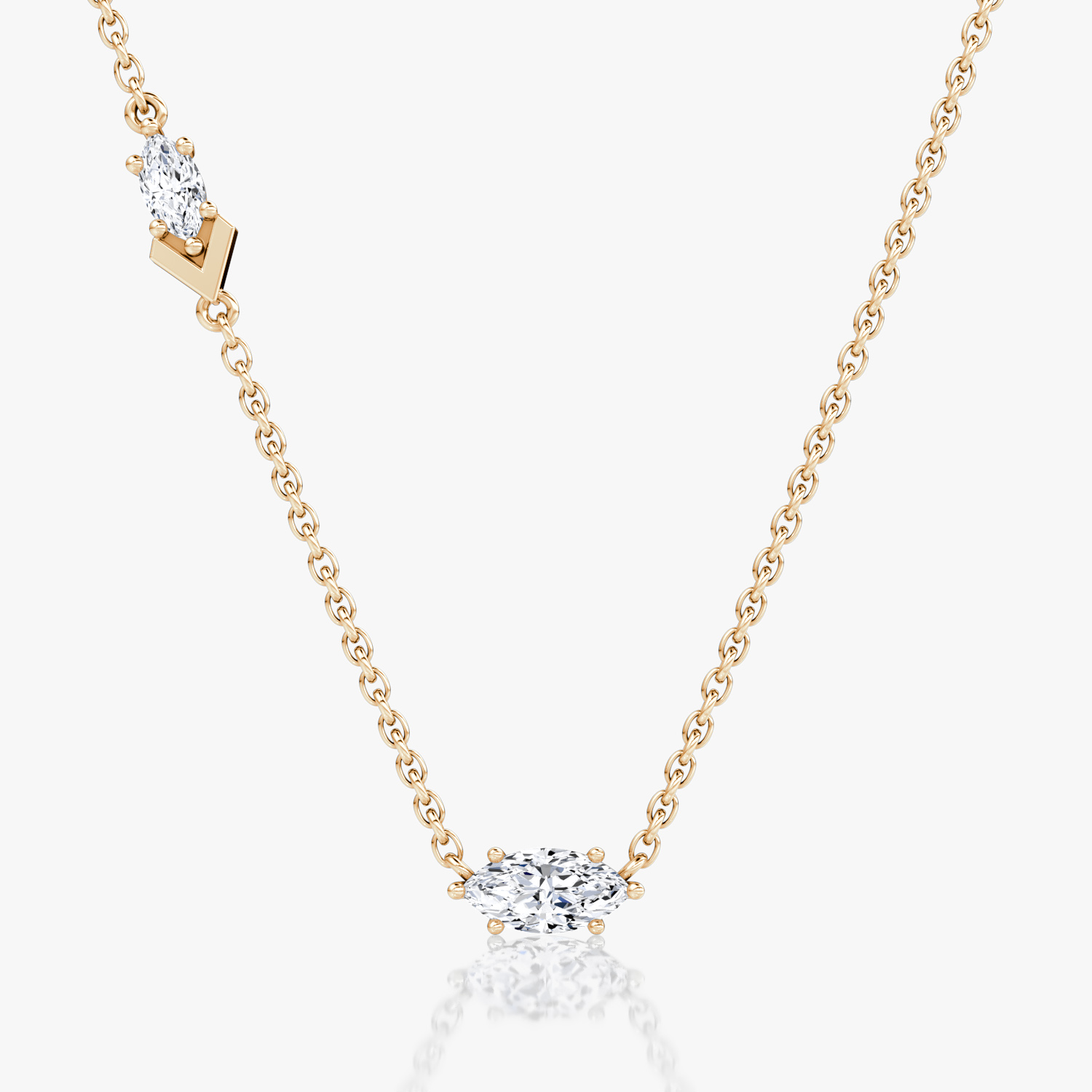 VRAI Toi et Moi Echo Marquise Necklaces | 14k Rose Gold