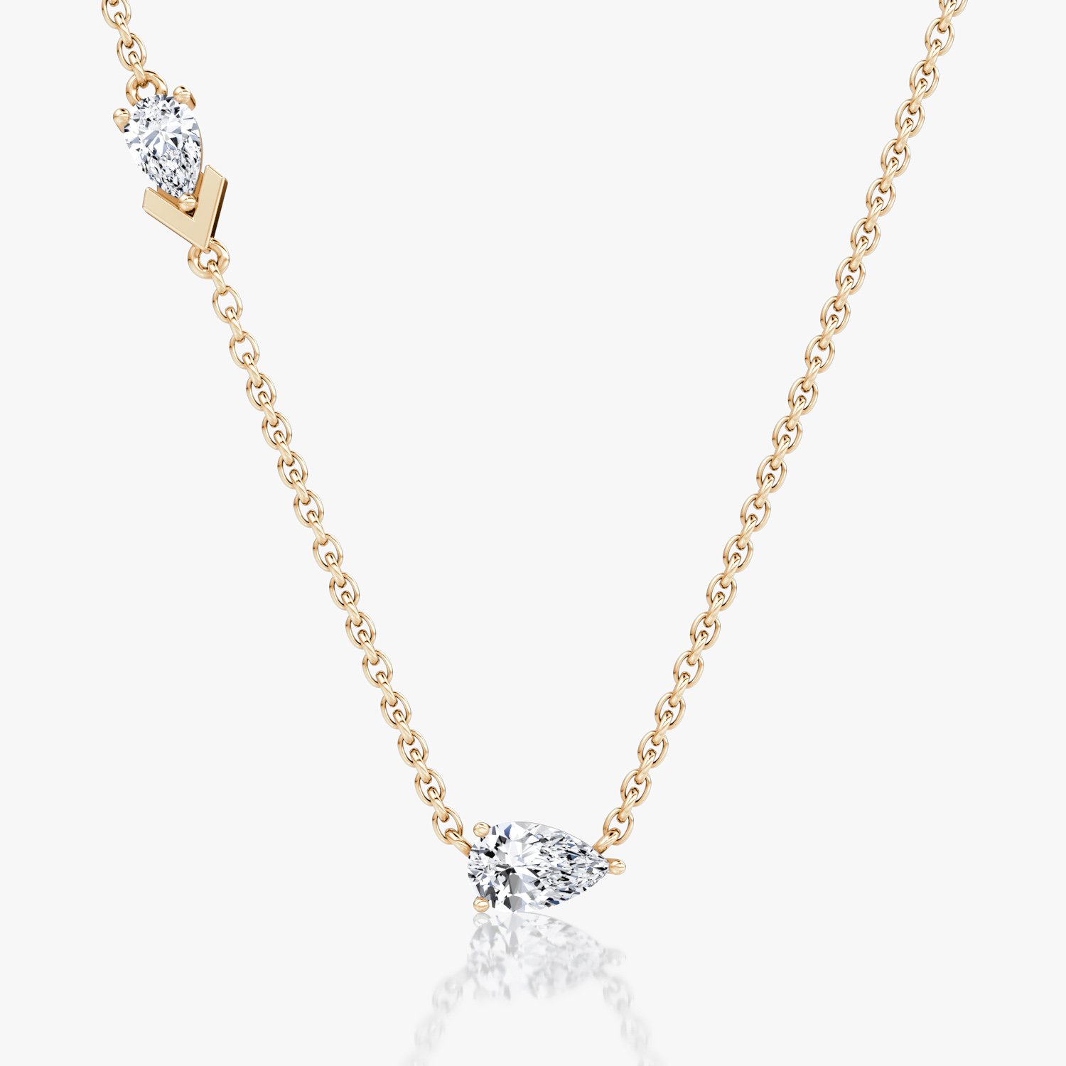 VRAI Toi et Moi Echo Pear Necklaces | 14k Rose Gold