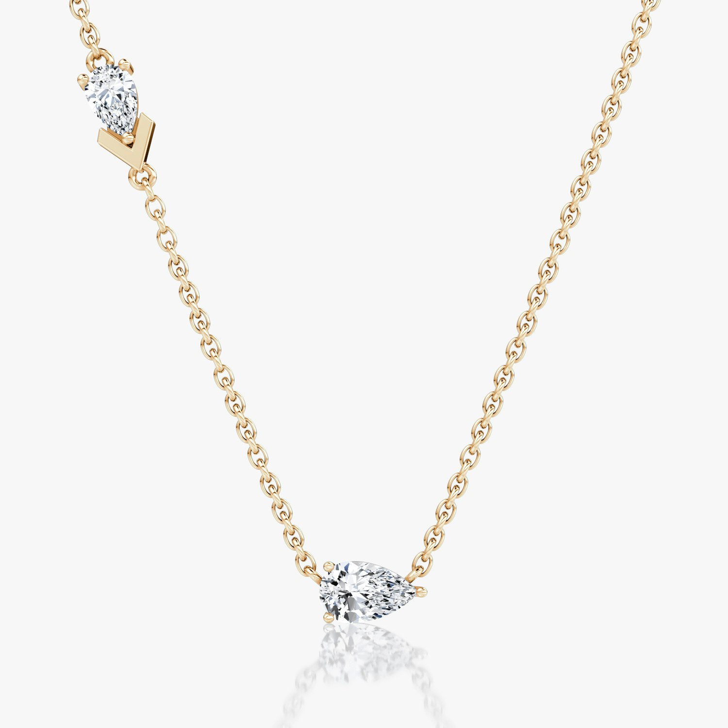 VRAI Toi et Moi Echo Pear Necklaces | 14k Rose Gold