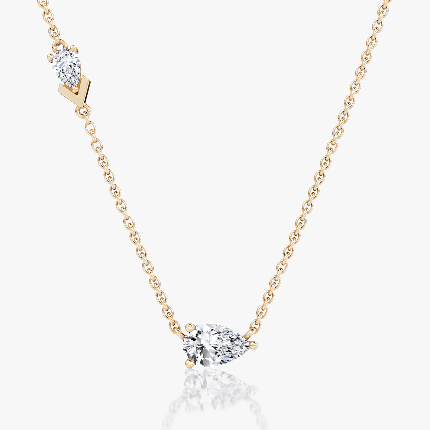 VRAI Toi et Moi Echo Pear Necklaces | 14k Rose Gold