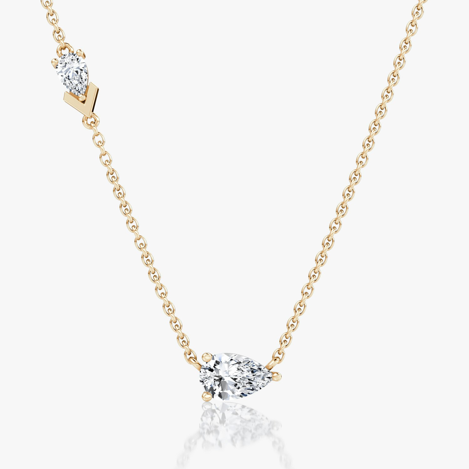 VRAI Toi et Moi Echo Pear Necklaces | 14k Rose Gold