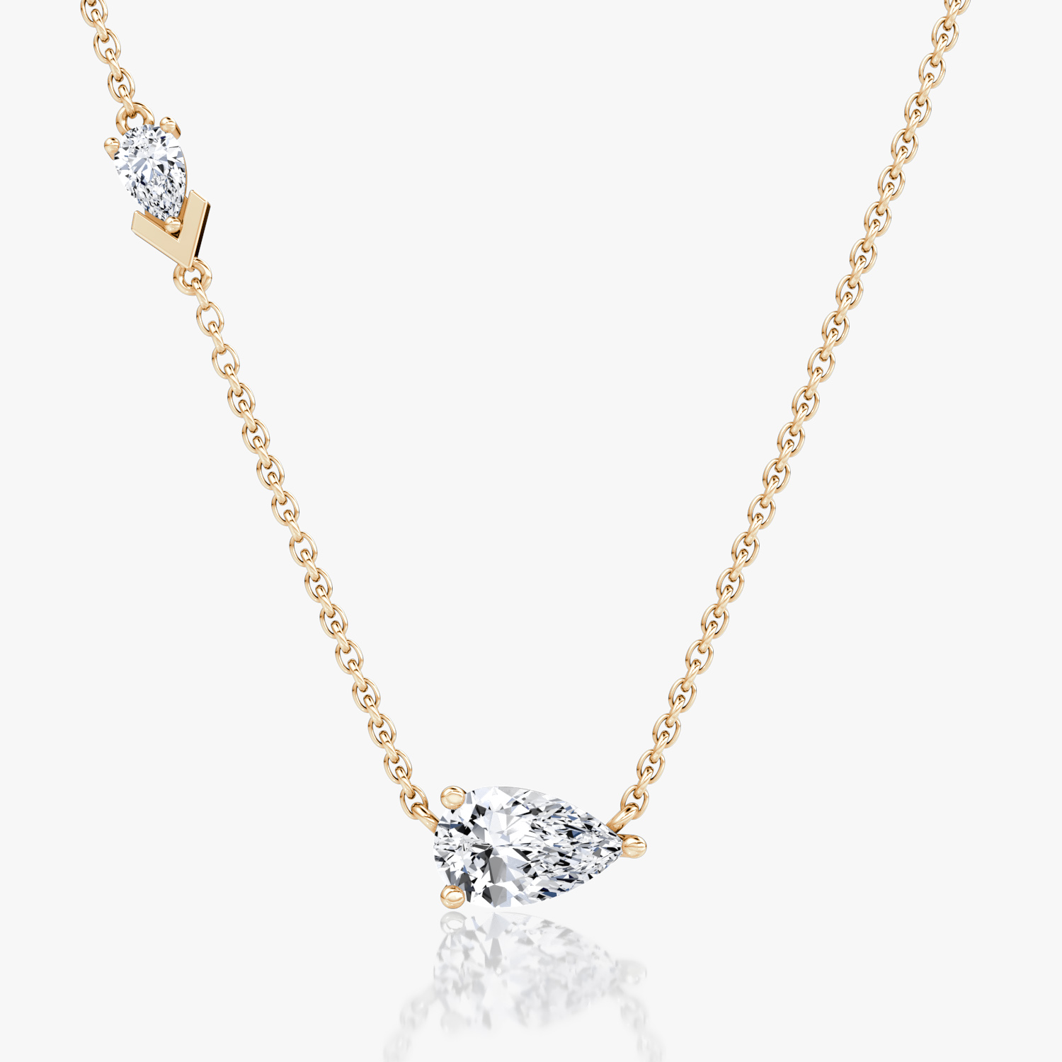 VRAI Toi et Moi Echo Pear Necklaces | 14k Rose Gold