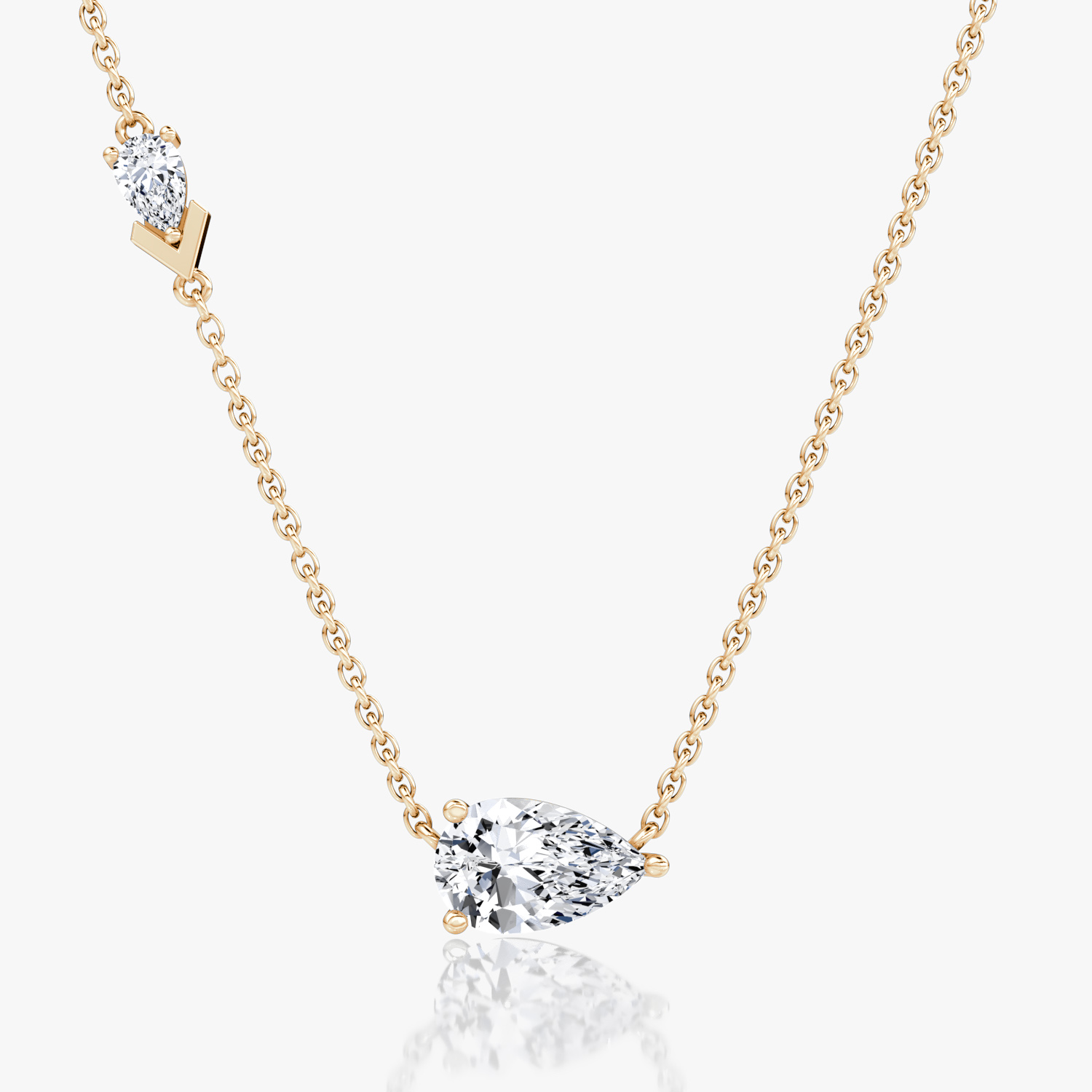 VRAI Toi et Moi Echo Pear Necklaces | 14k Rose Gold