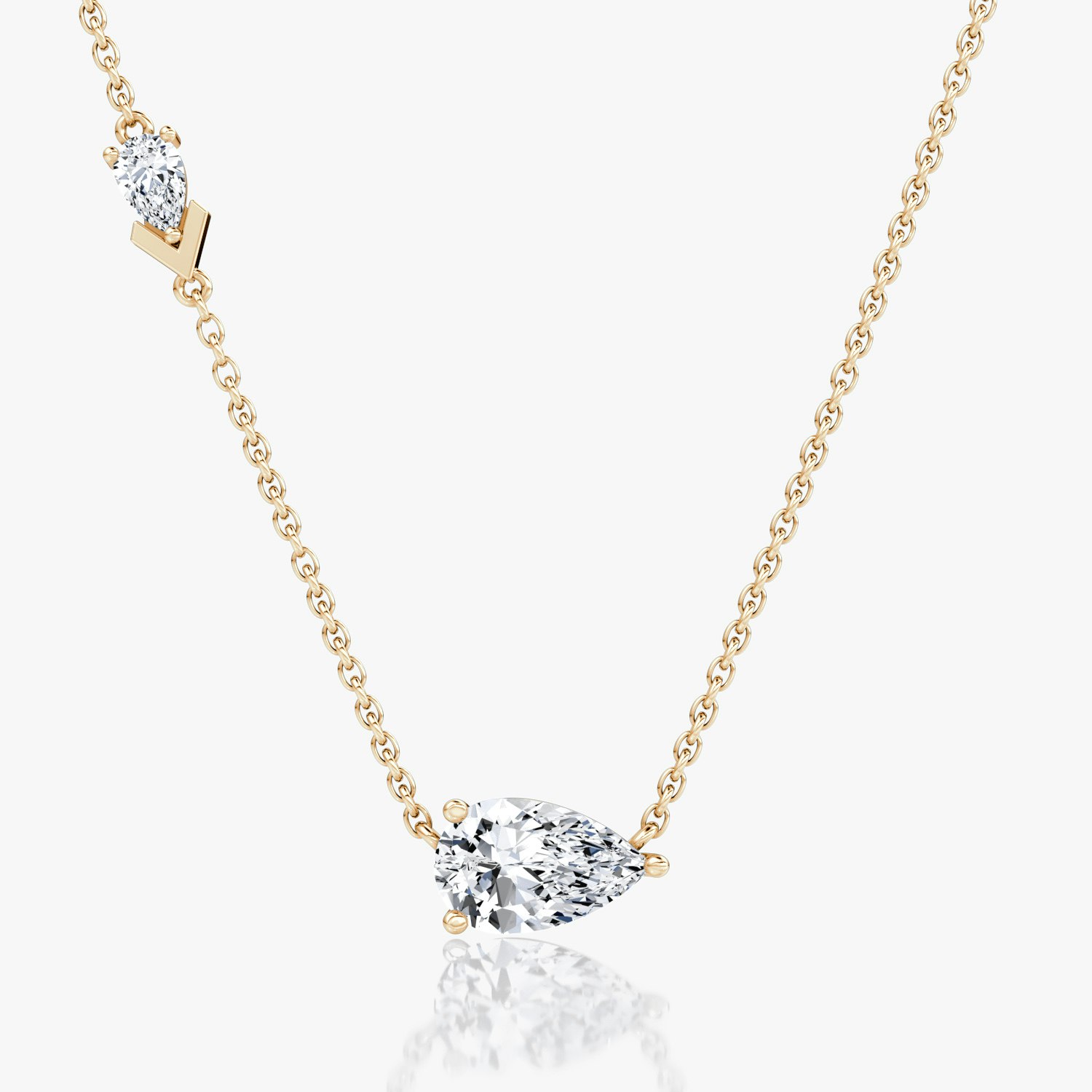 VRAI Toi et Moi Echo Pear Necklaces | 14k Rose Gold