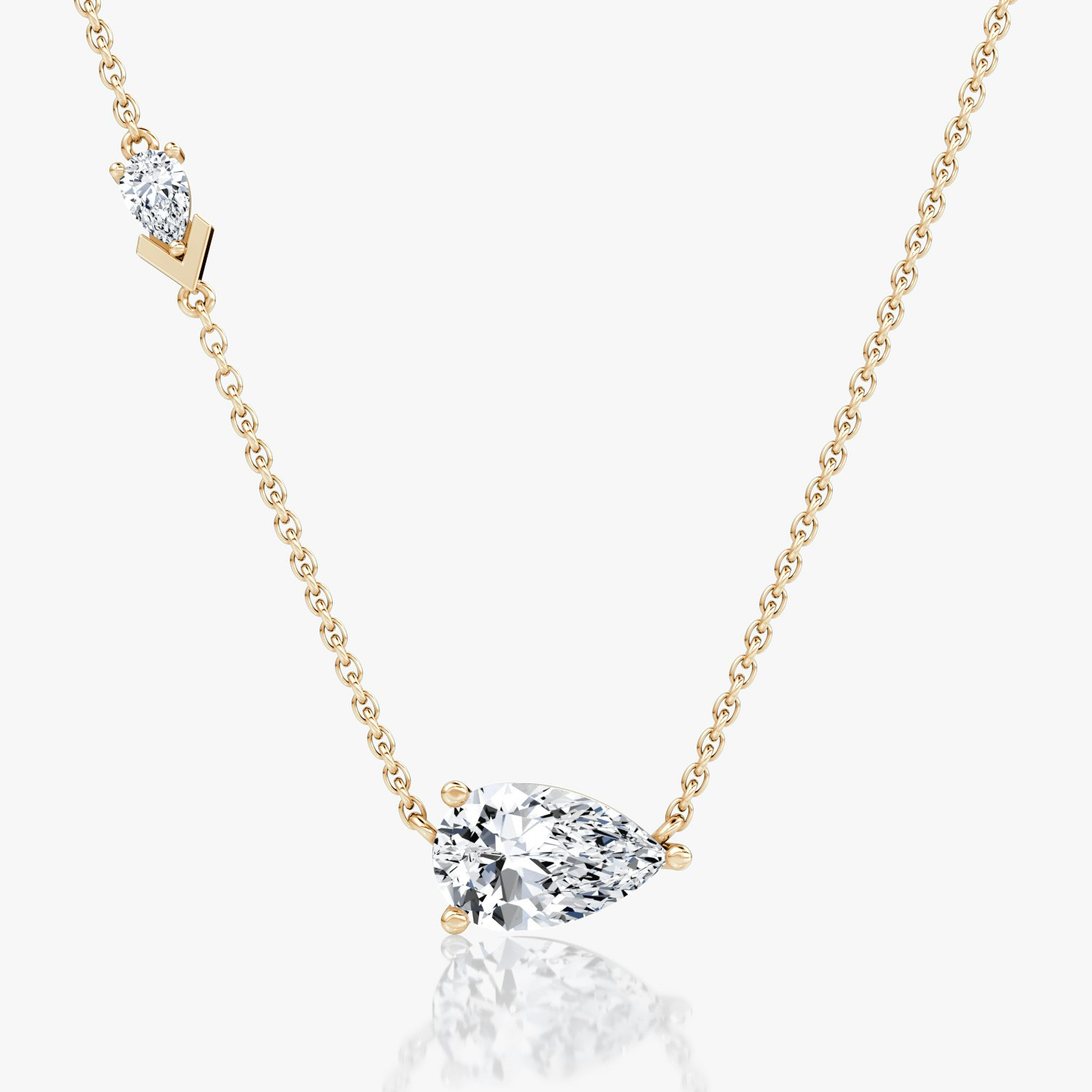 VRAI Toi et Moi Echo Pear Necklaces | 14k Rose Gold