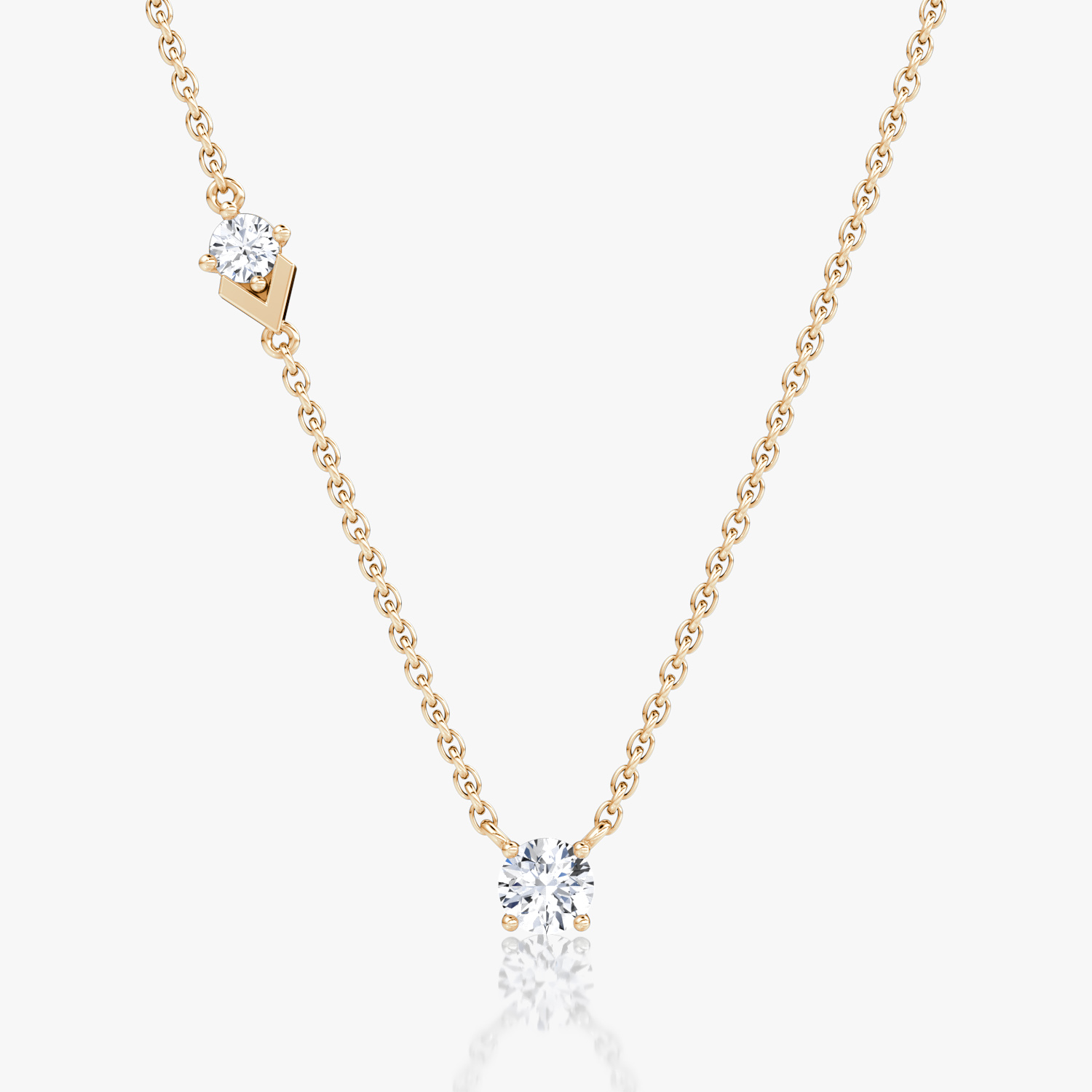 VRAI Toi et Moi Echo Round Brilliant Necklaces | 14k Rose Gold