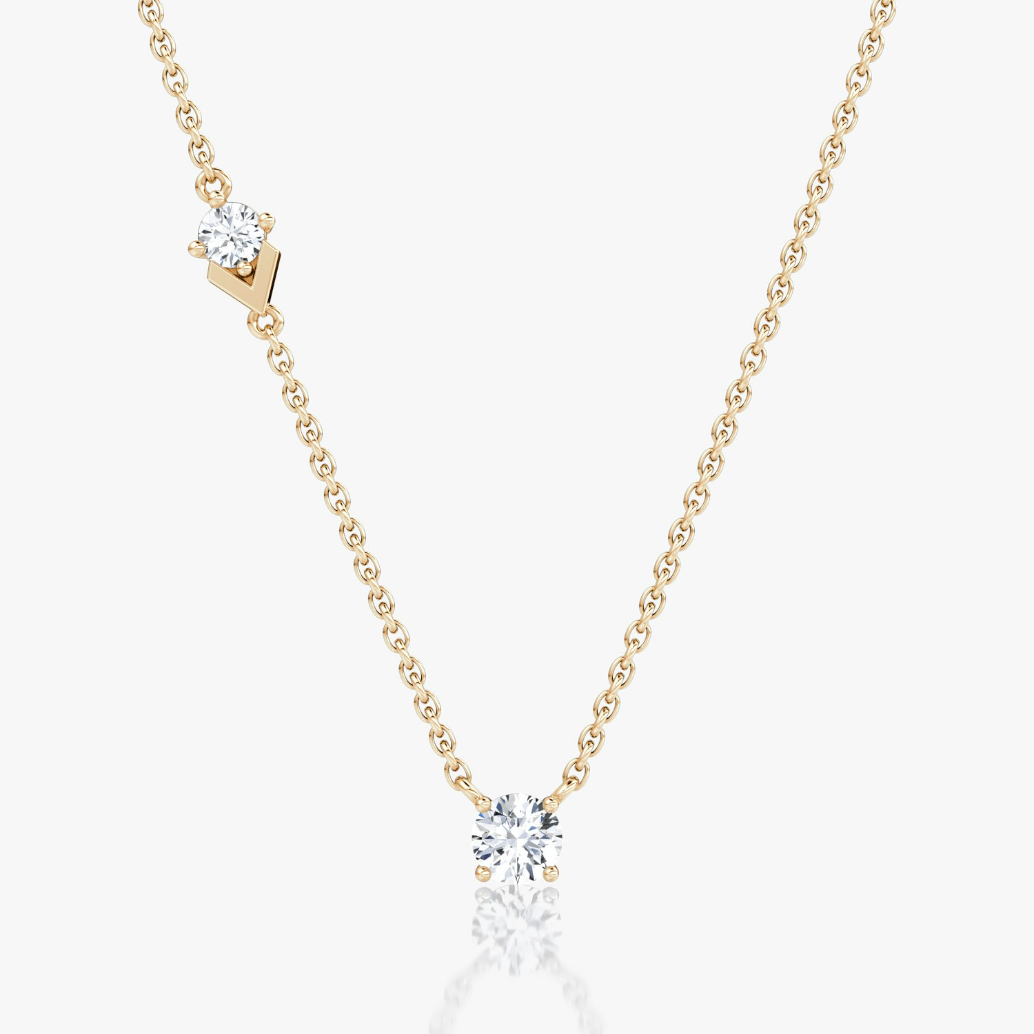 VRAI Toi et Moi Echo Round Brilliant Necklaces | 14k Rose Gold