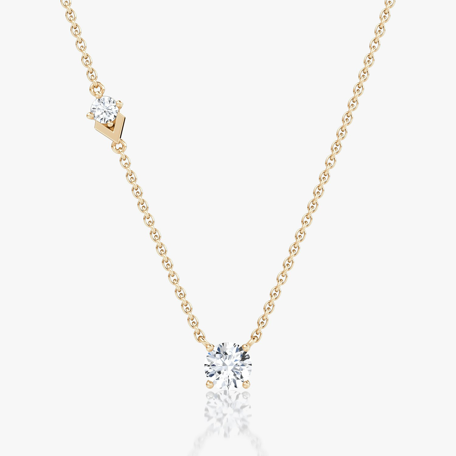 VRAI Toi et Moi Echo Round Brilliant Necklaces | 14k Rose Gold