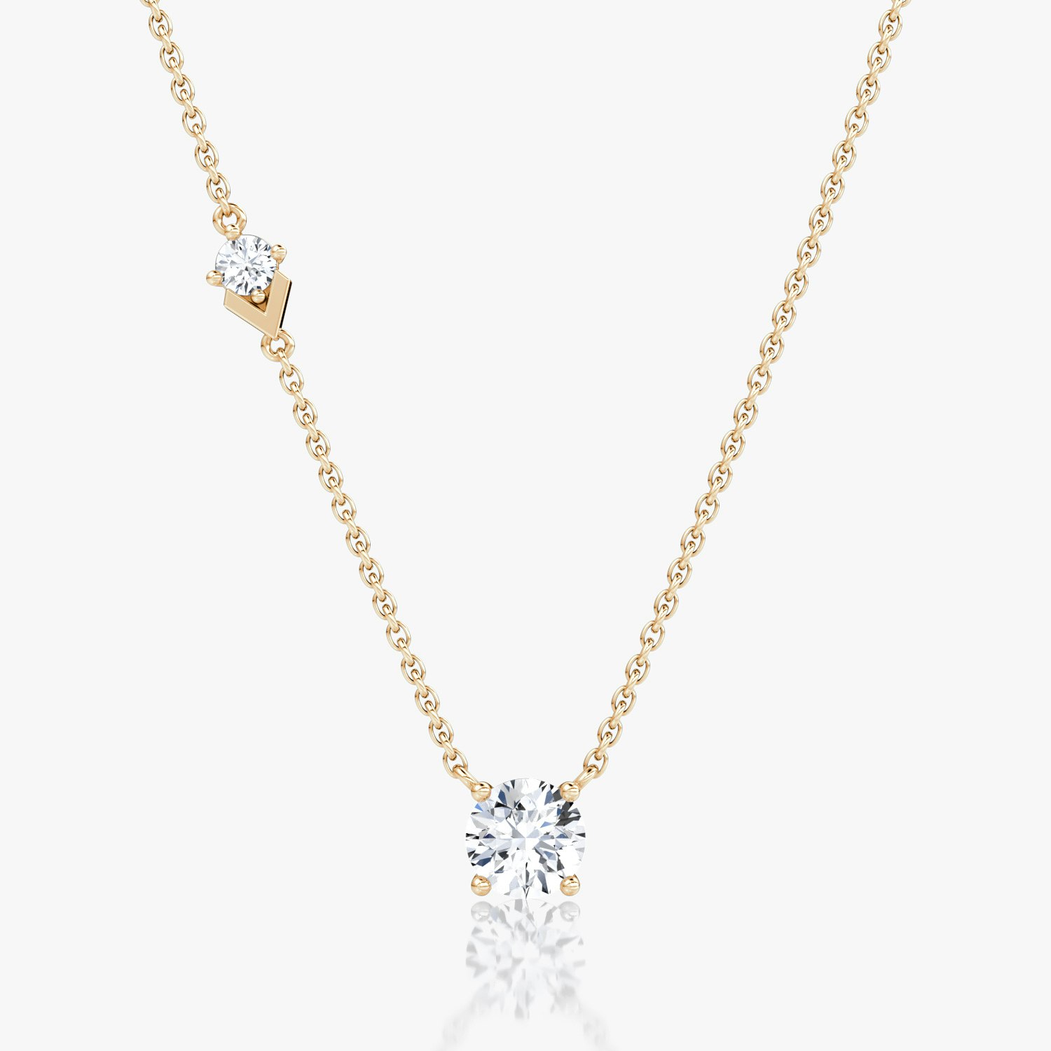 VRAI Toi et Moi Echo Round Brilliant Necklaces | 14k Rose Gold