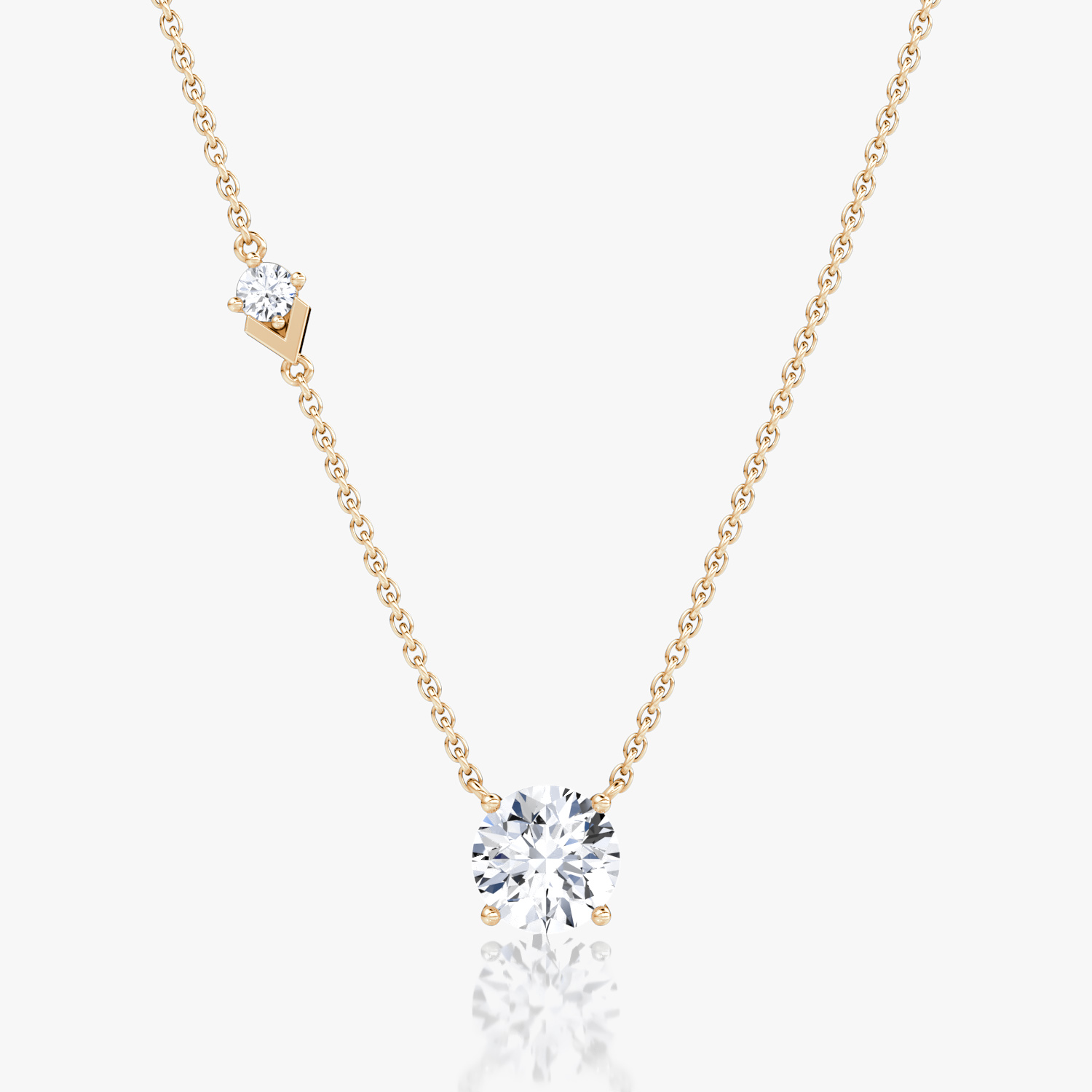 VRAI Toi et Moi Echo Round Brilliant Necklaces | 14k Rose Gold