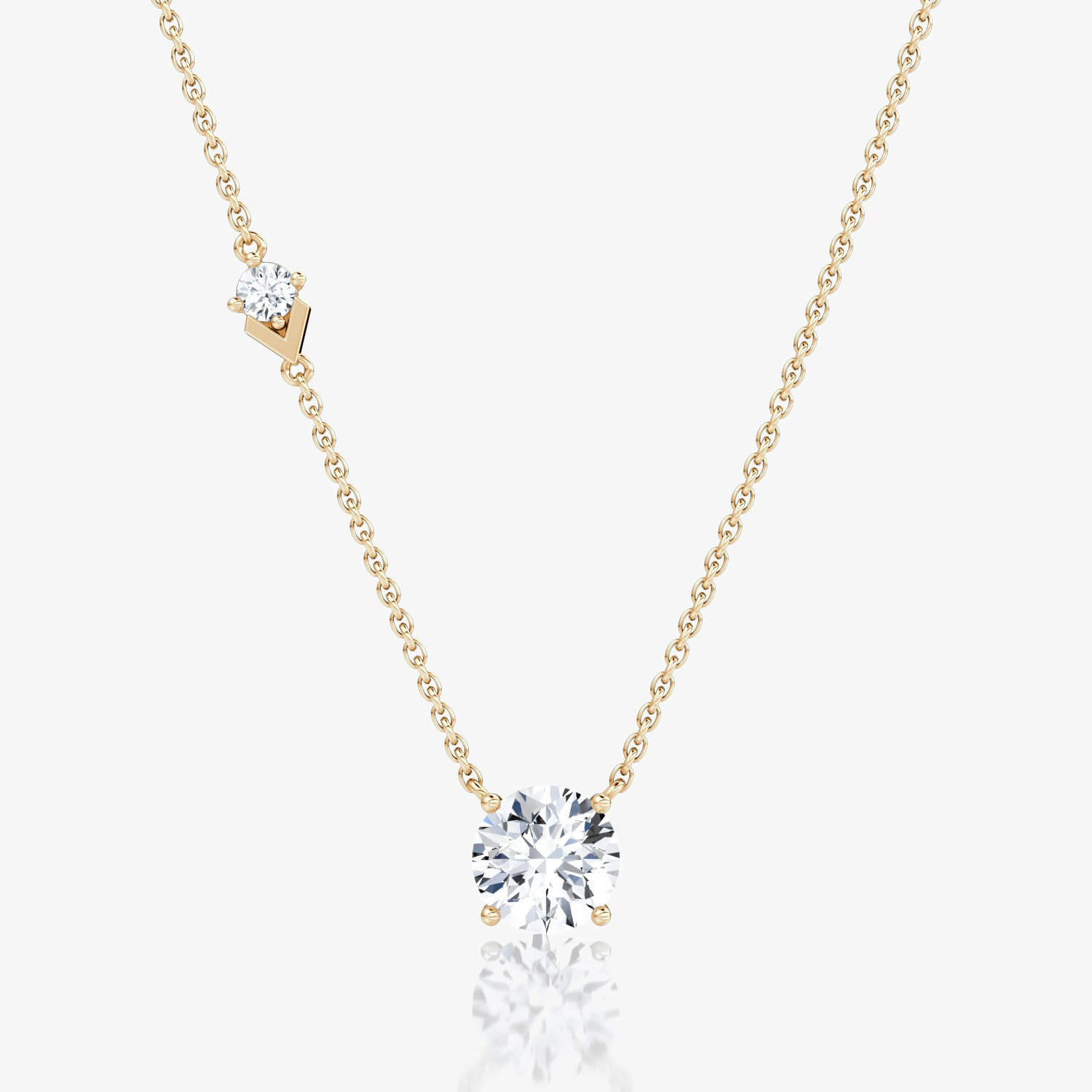 VRAI Toi et Moi Echo Round Brilliant Necklaces | 14k Rose Gold