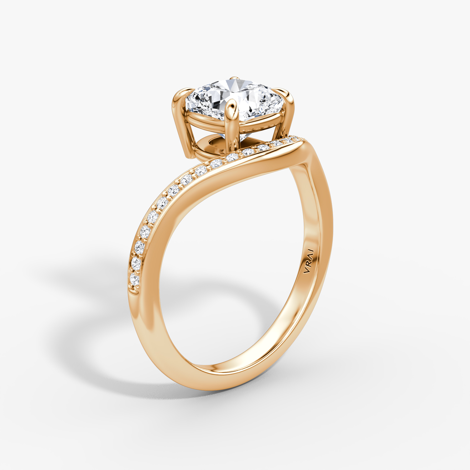 Curve Cushion Engagement Ring | 14k Rose Gold
