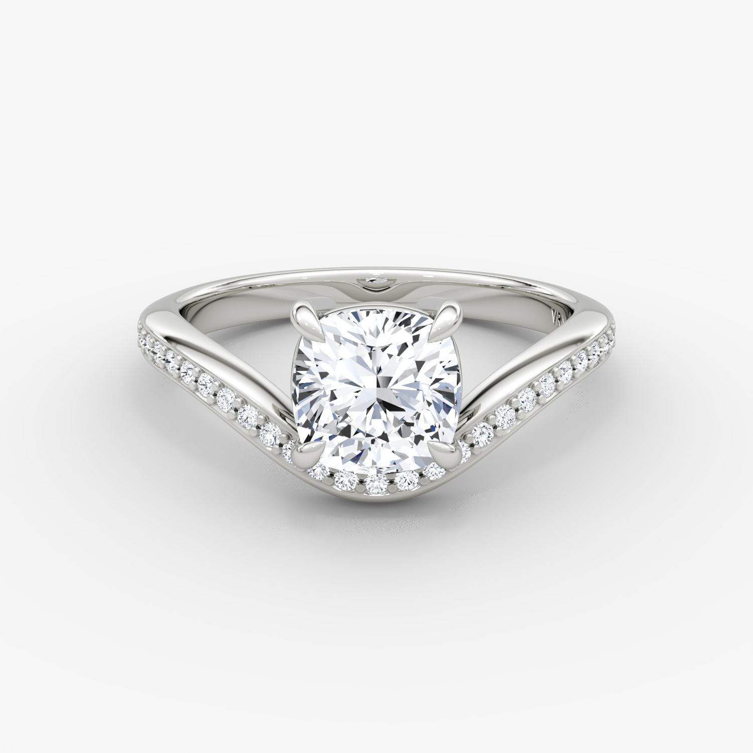 Curved Cushion Engagement Ring