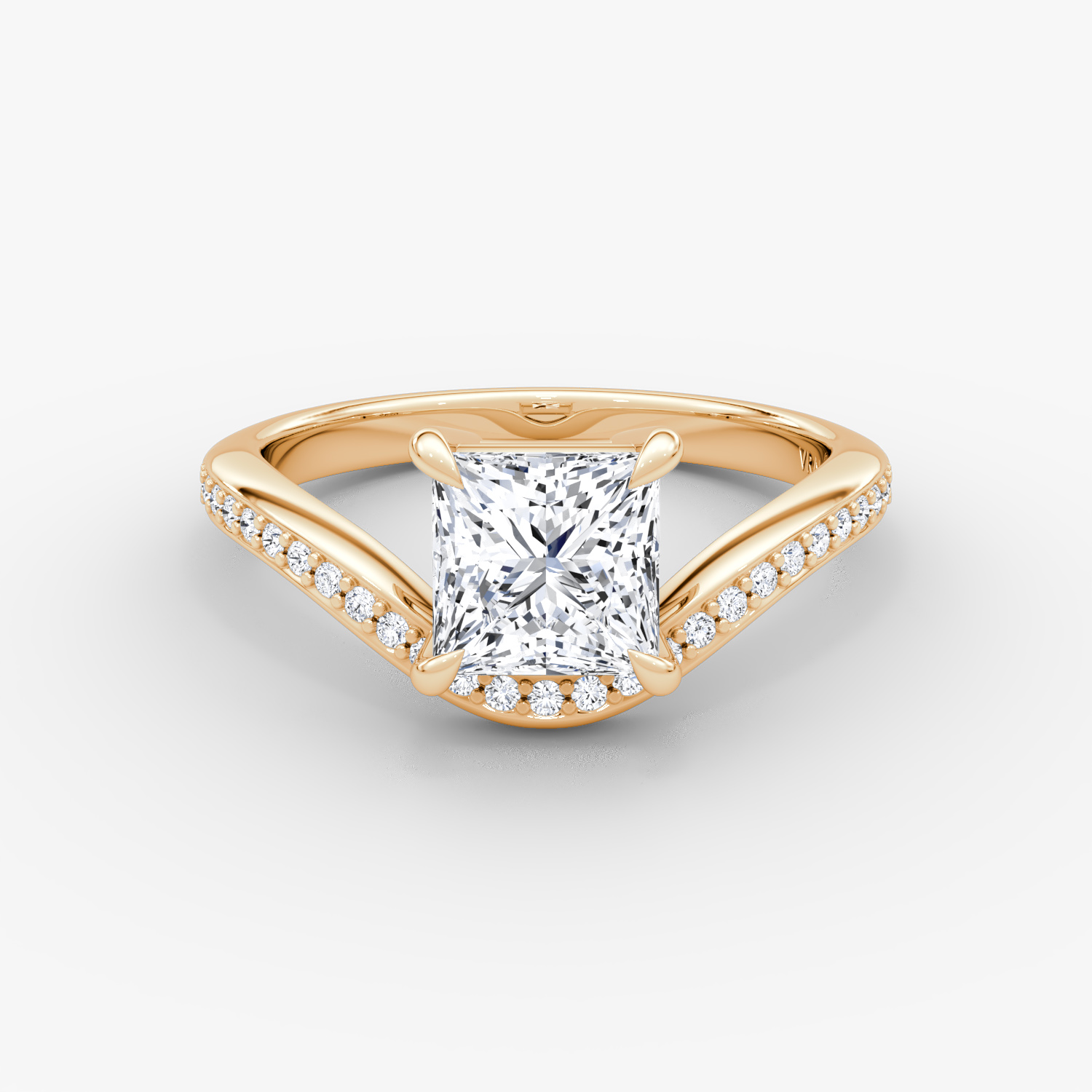Curve Princess Engagement Ring | 14k Rose Gold
