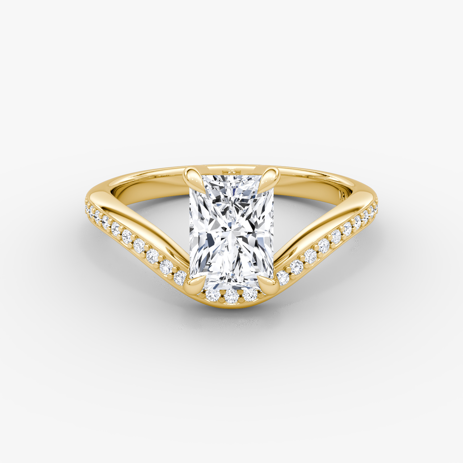 Curve Radiant Engagement Ring | 18k Yellow Gold