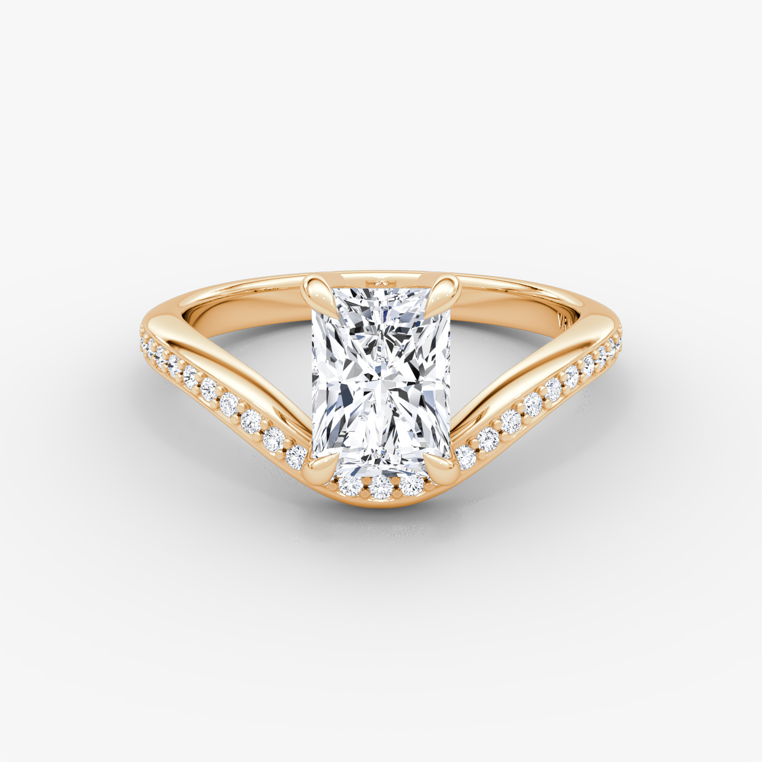 Curve Radiant Engagement Ring | 14k Rose Gold
