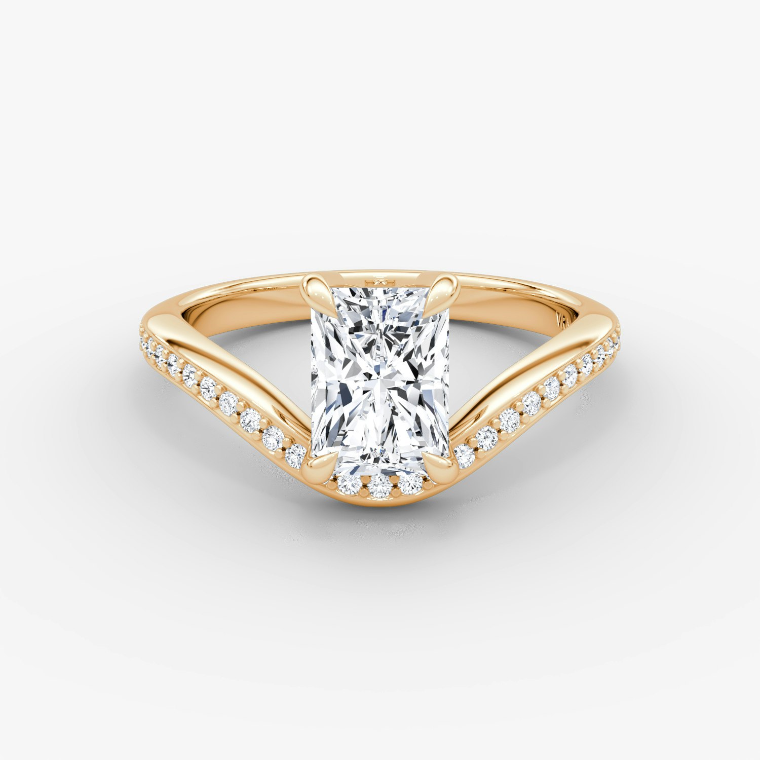 Curve Radiant Engagement Ring | 14k Rose Gold