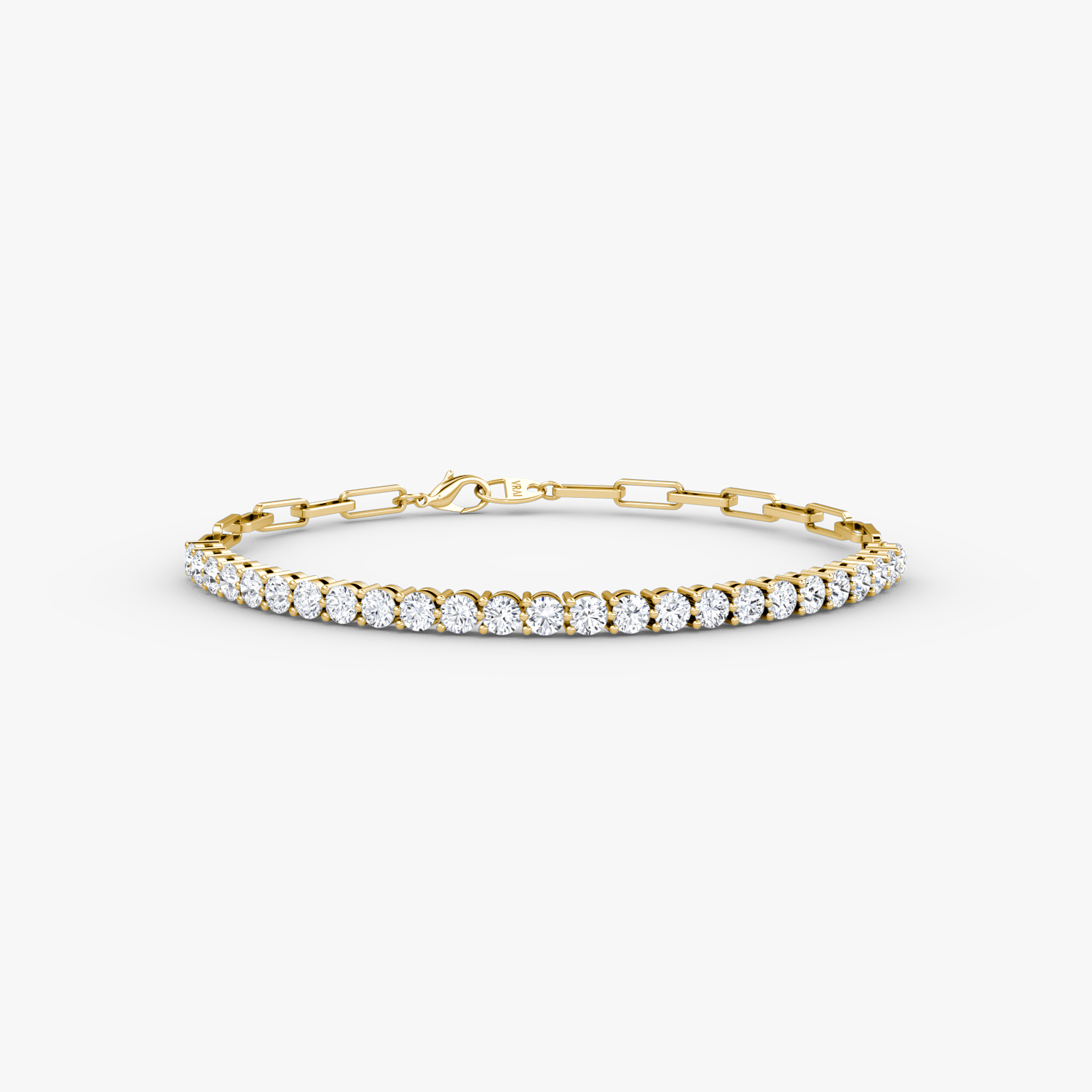 Petite Paperclip Tennis Bracelet 14k Yellow Gold