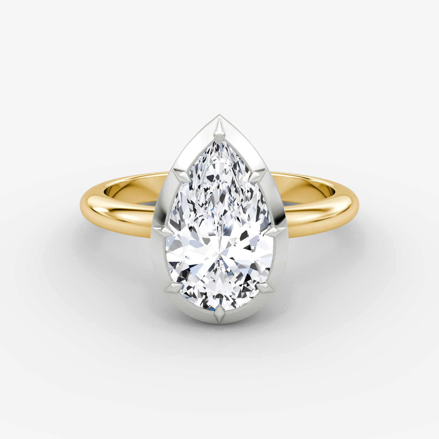 Georgian Pear Engagement Ring | 18k Yellow Gold and Platinum